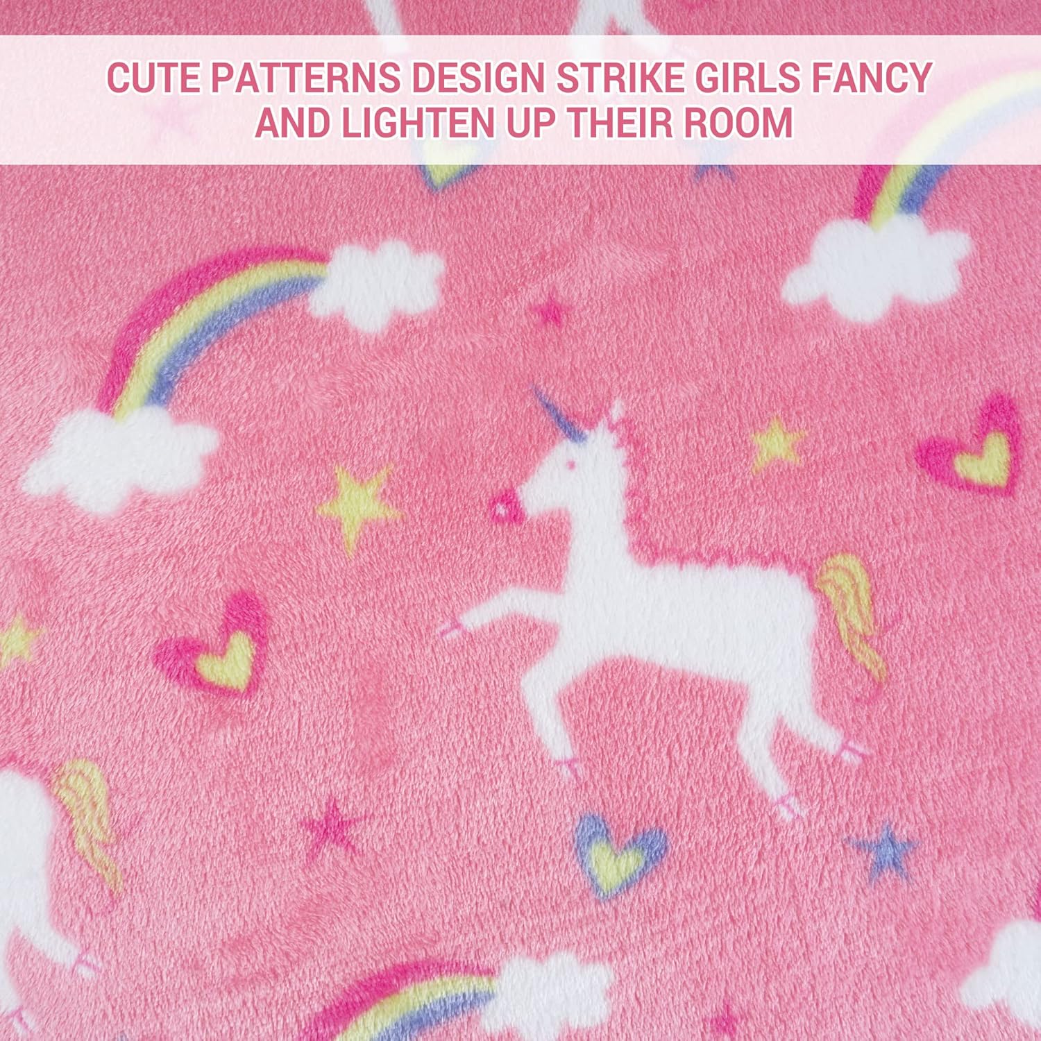 Unicorn Kids Throw Blanket for Boys and Girls Soft Cozy Flannel