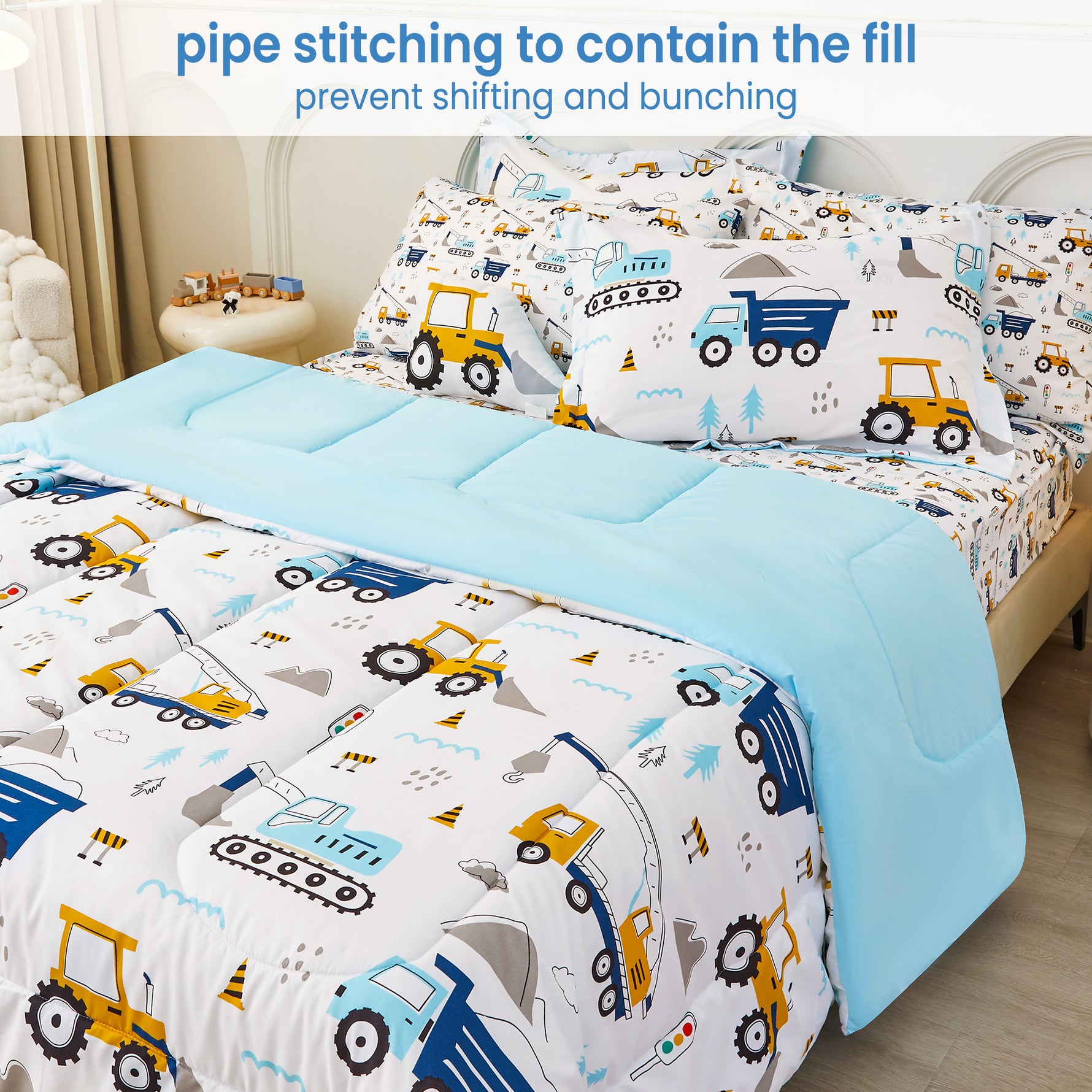 Jongens Graafmachine Beddengoed Set voor Kinderen Kinderen Cartoon Bouw Auto's Hoeslaken Zoon Machines Voertuigen Print Bed Sheet Set Geel Constructie Site Bed Cover Met 1 Kussensloop Single Size Jongens Graafmachine Beddengoed Set voor Kinderen Kinderen Cartoon Bouw Auto's Hoeslaken Zoon Machines Voertuigen Print Bed Sheet Set Geel Constructie Site Bed Cover Met 1 Kussensloop Single Size