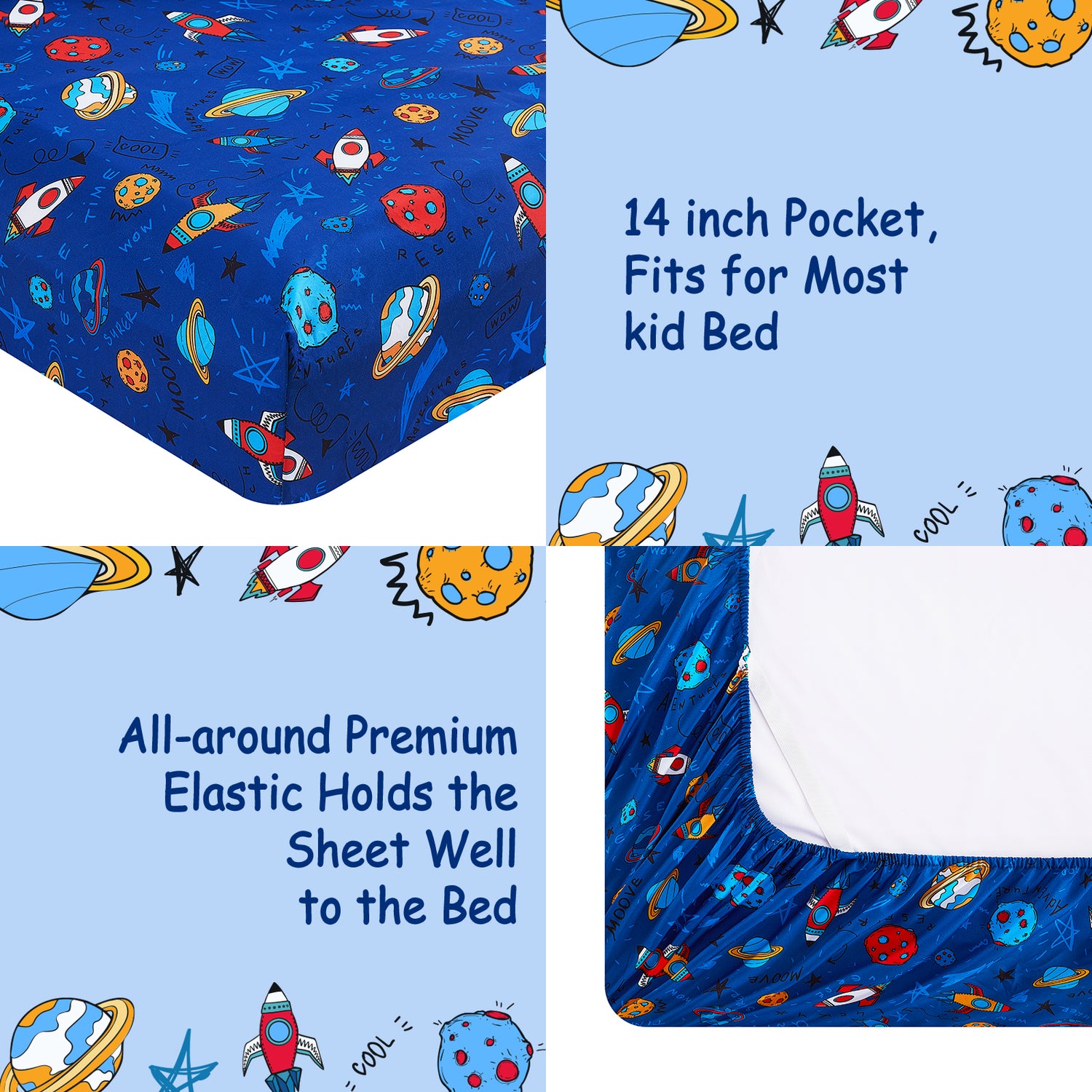 Space Universe Kids Bed Sheet Set