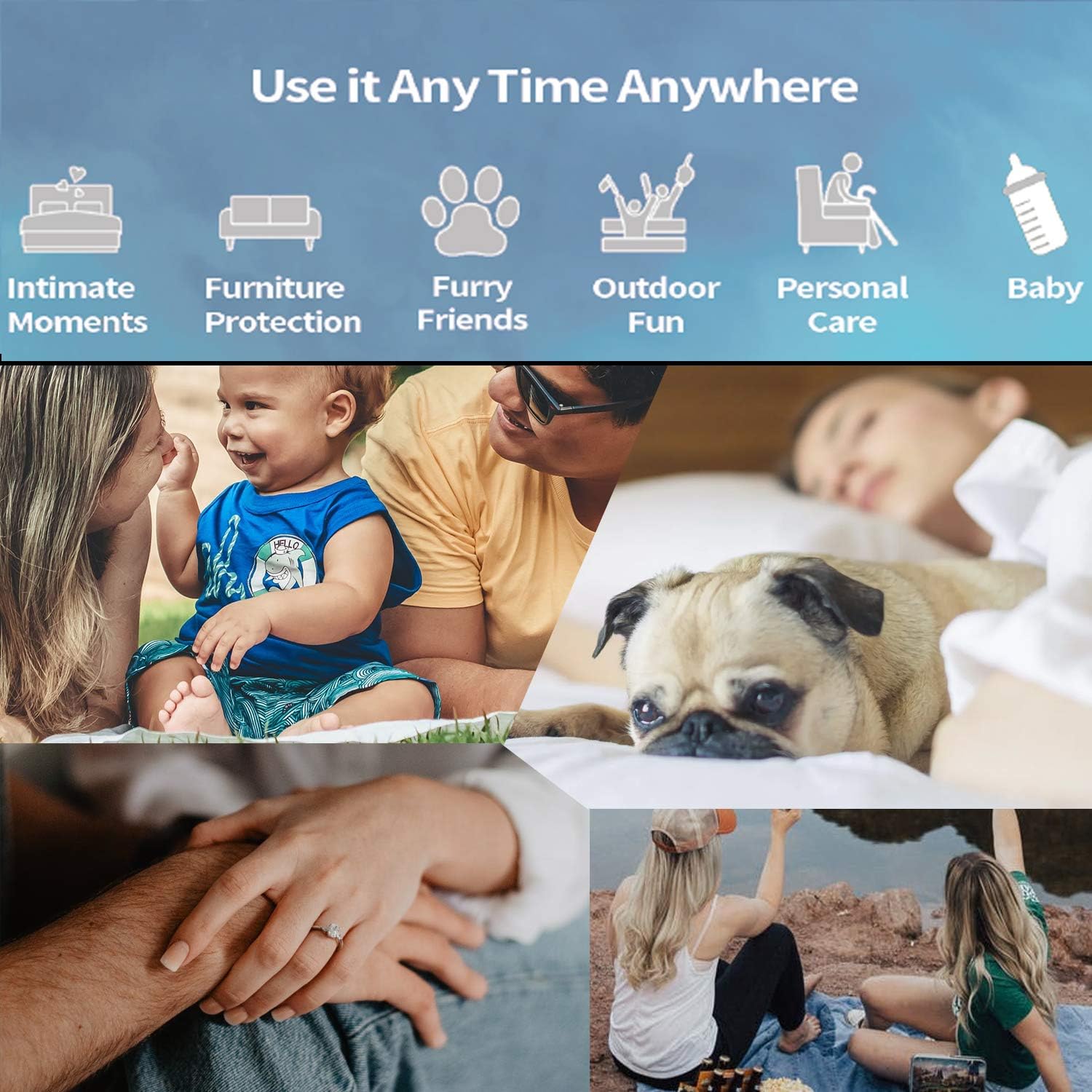 Black & Charcoal Waterproof for Baby Adults Pets