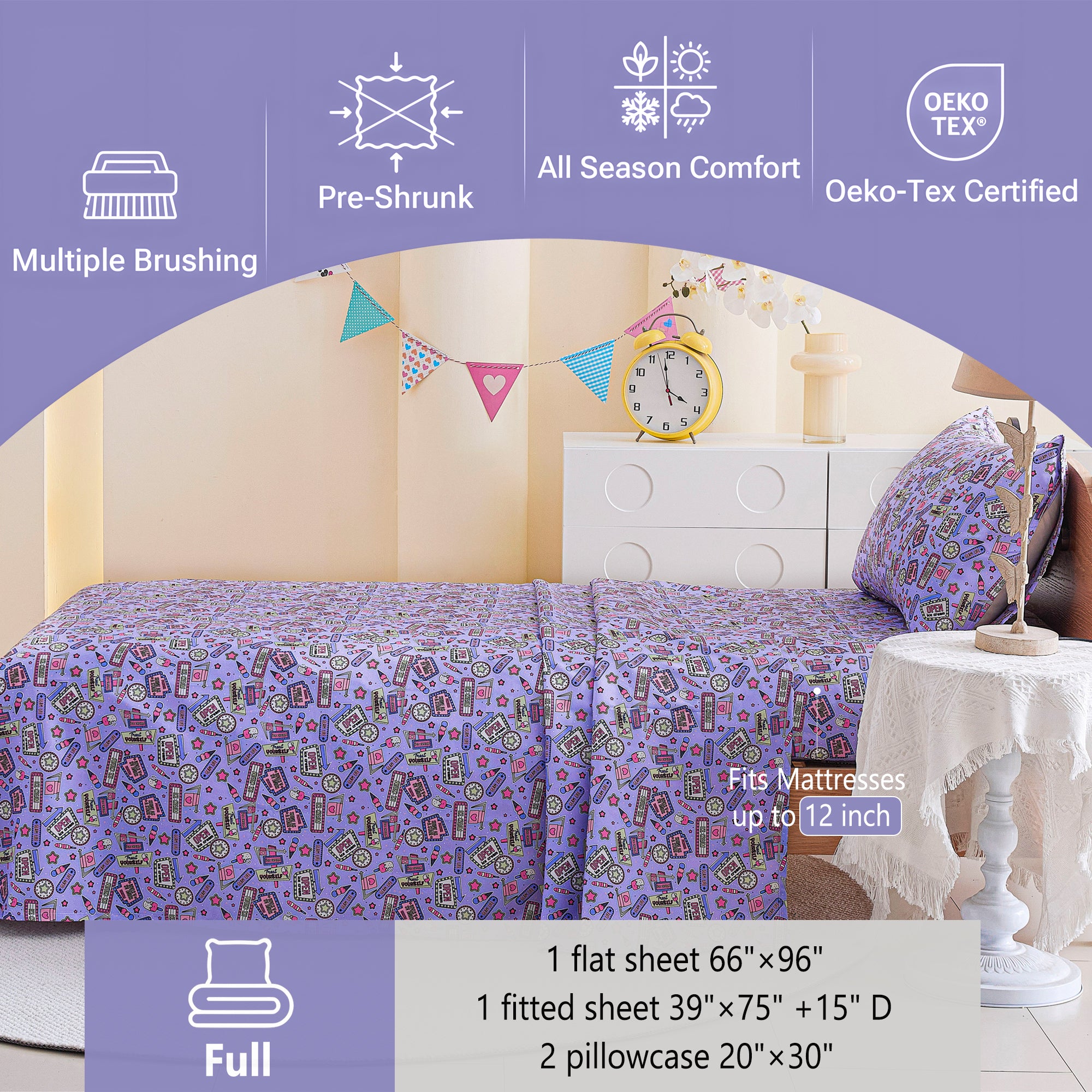 Cool Girl Kids Bed Sheet Set