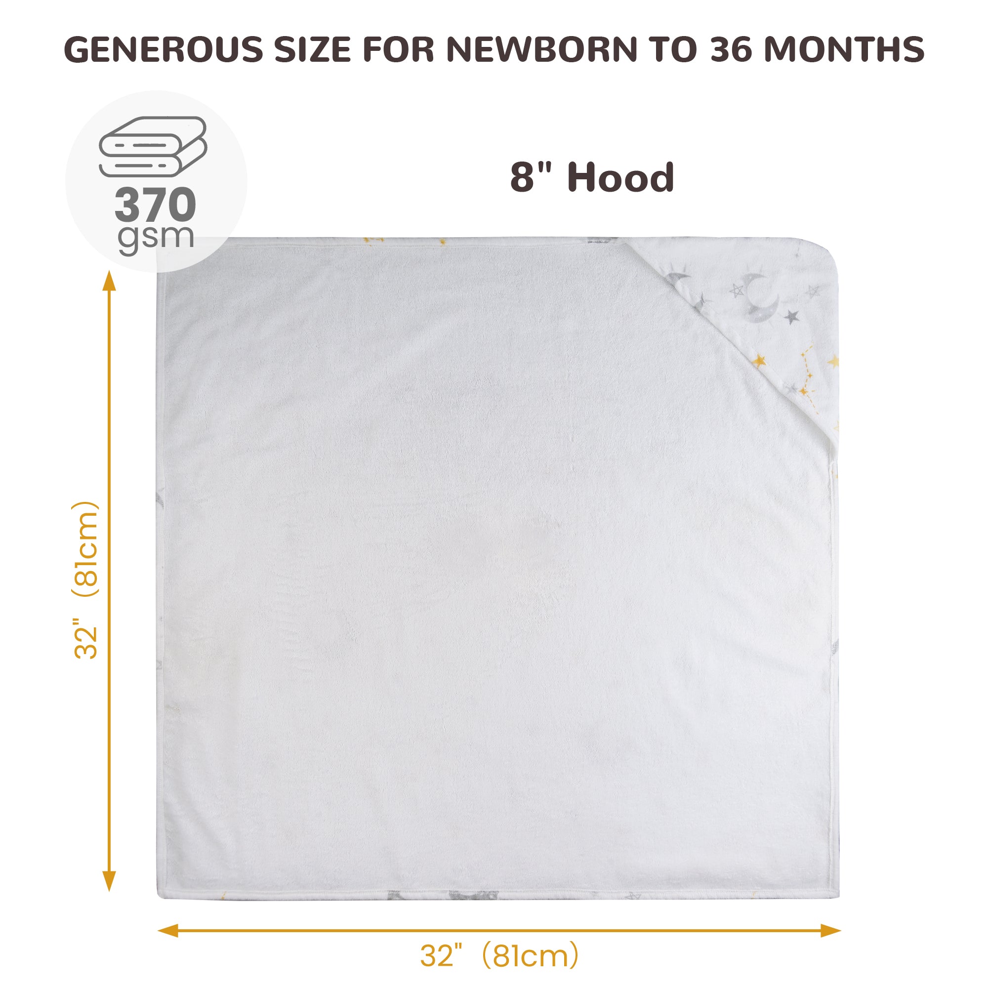 (Green Leaves) 2 Pack Cotton Hooded Baby Towels, Extra Thick and Absorbent, 32" * 32"