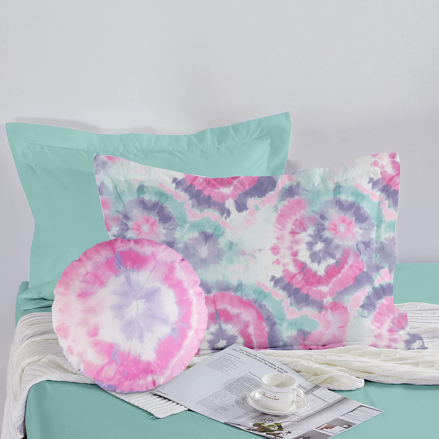 Dark Pink Round Flower Kids Comforter Sets– 6 or 8 Piece Options