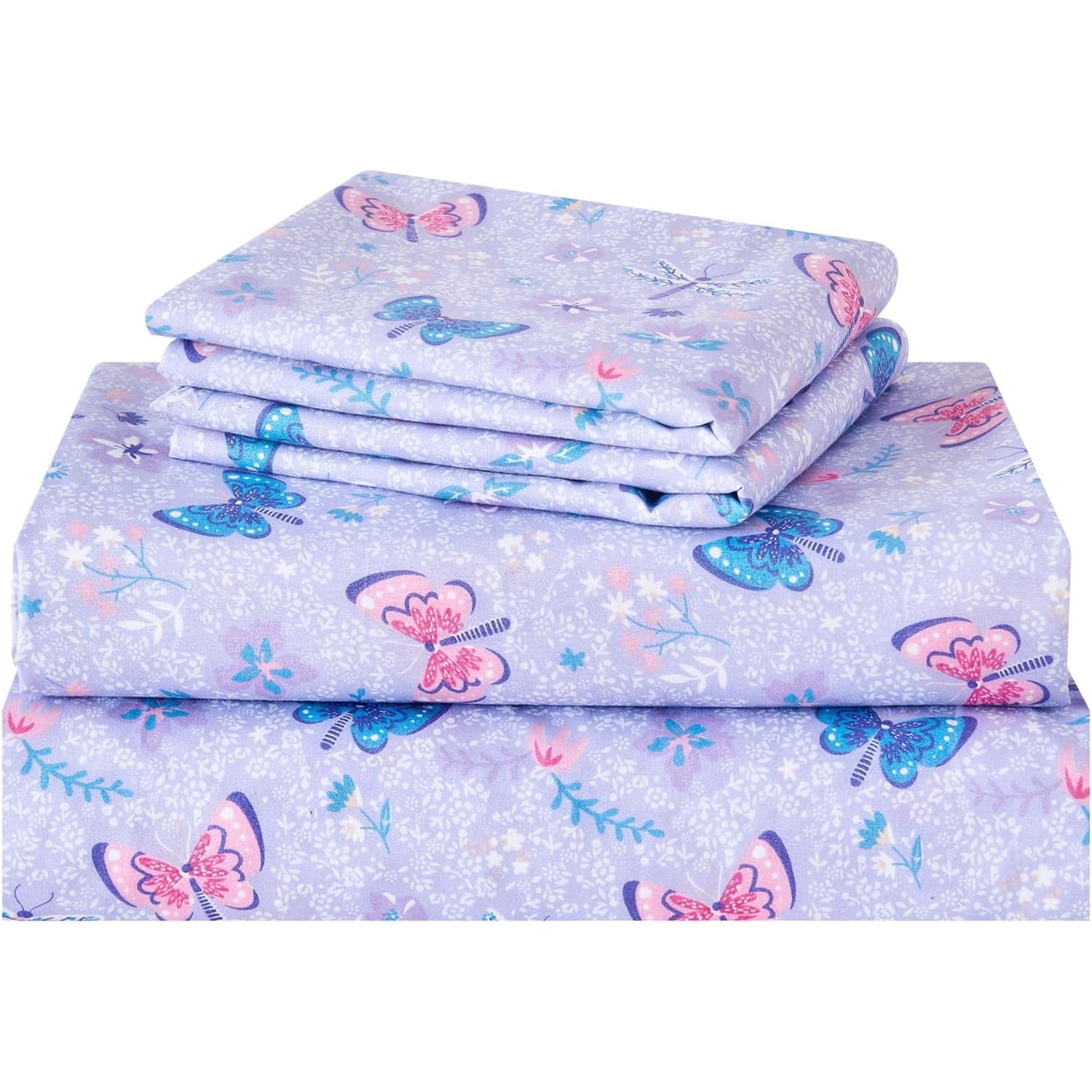 Floral Butterfly Kids Microfiber Bed Sheet Set Deep Pocket Soft & Breathable