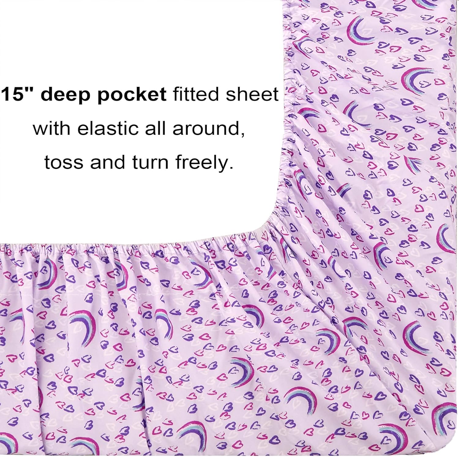 Purple Rainbow Bedding Sets for Kids– 6 or 8 Piece Options