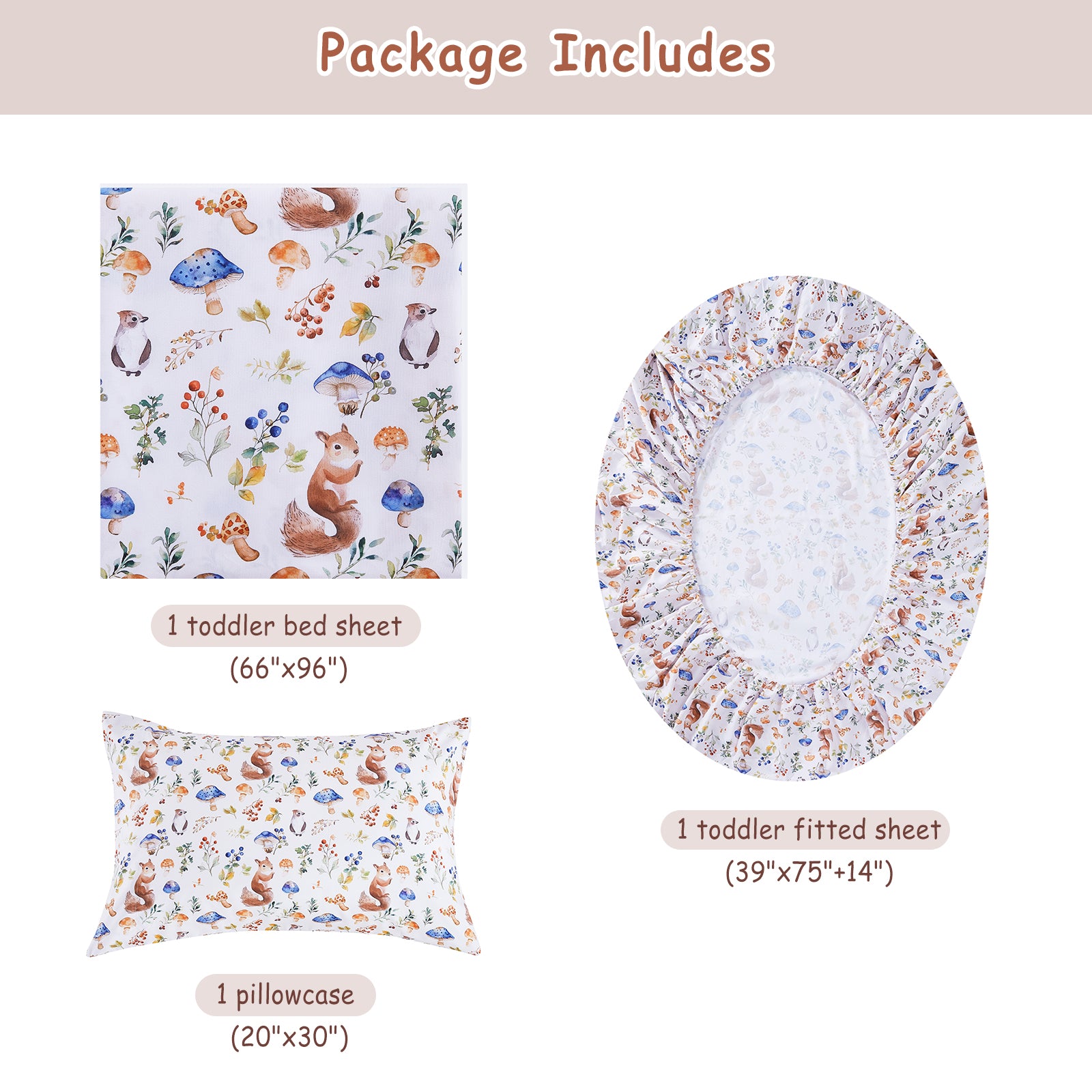 Oil Squirrel Kids Bed Sheet Set