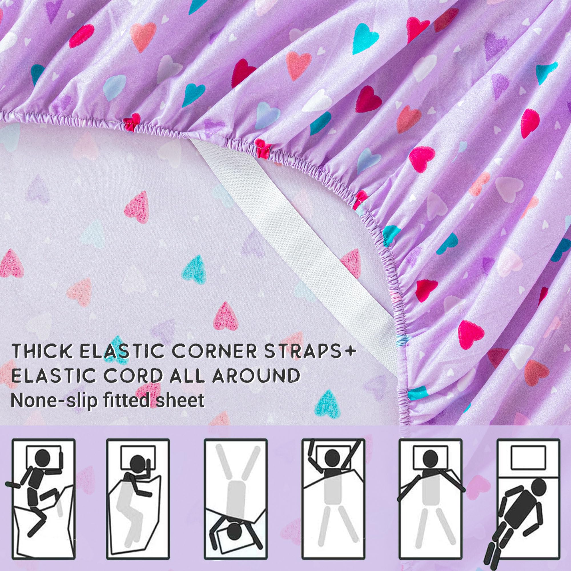 Colorful Hearts Kids Bed Sheet Set