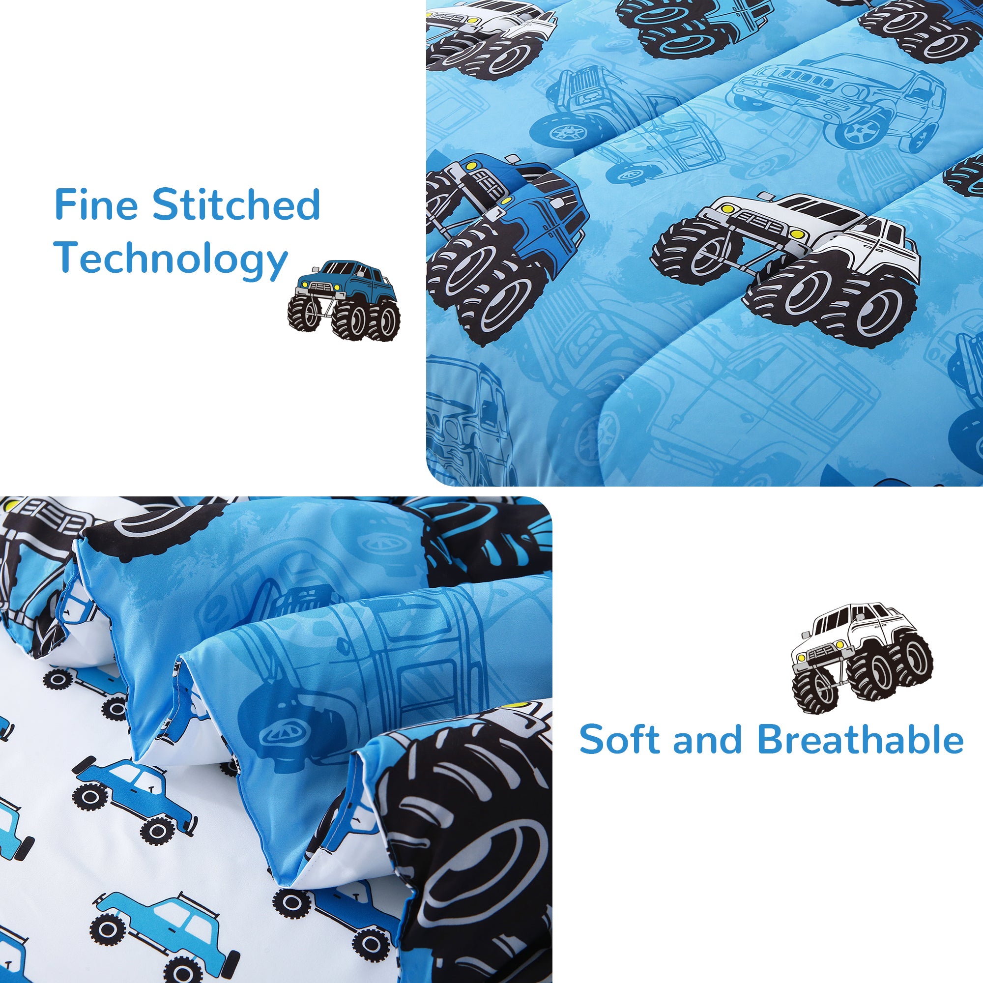 Jeep Blue Kids Comforter Sets– 6 or 8 Piece Options