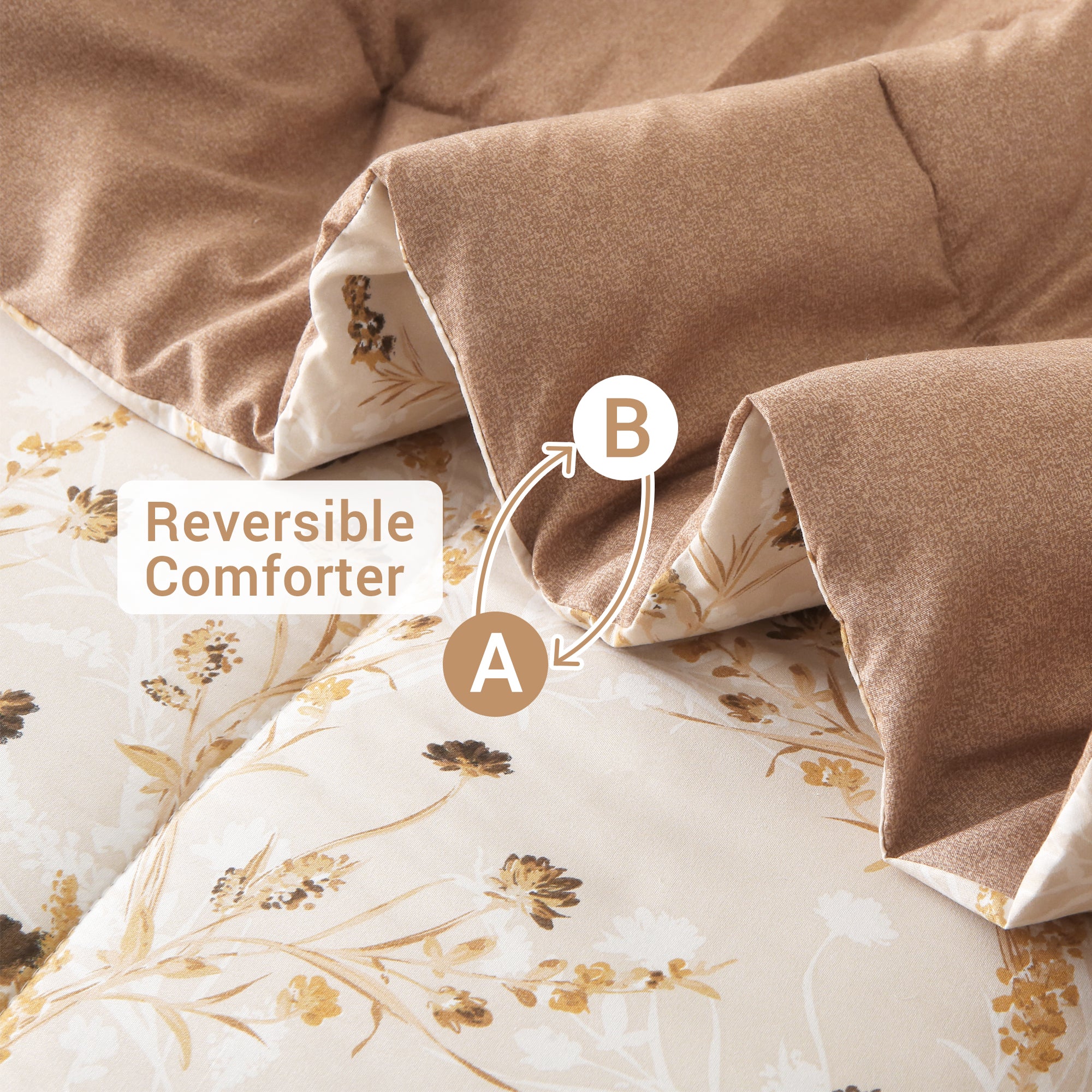 Earthy Blossom Comforter Set 7 Pieces