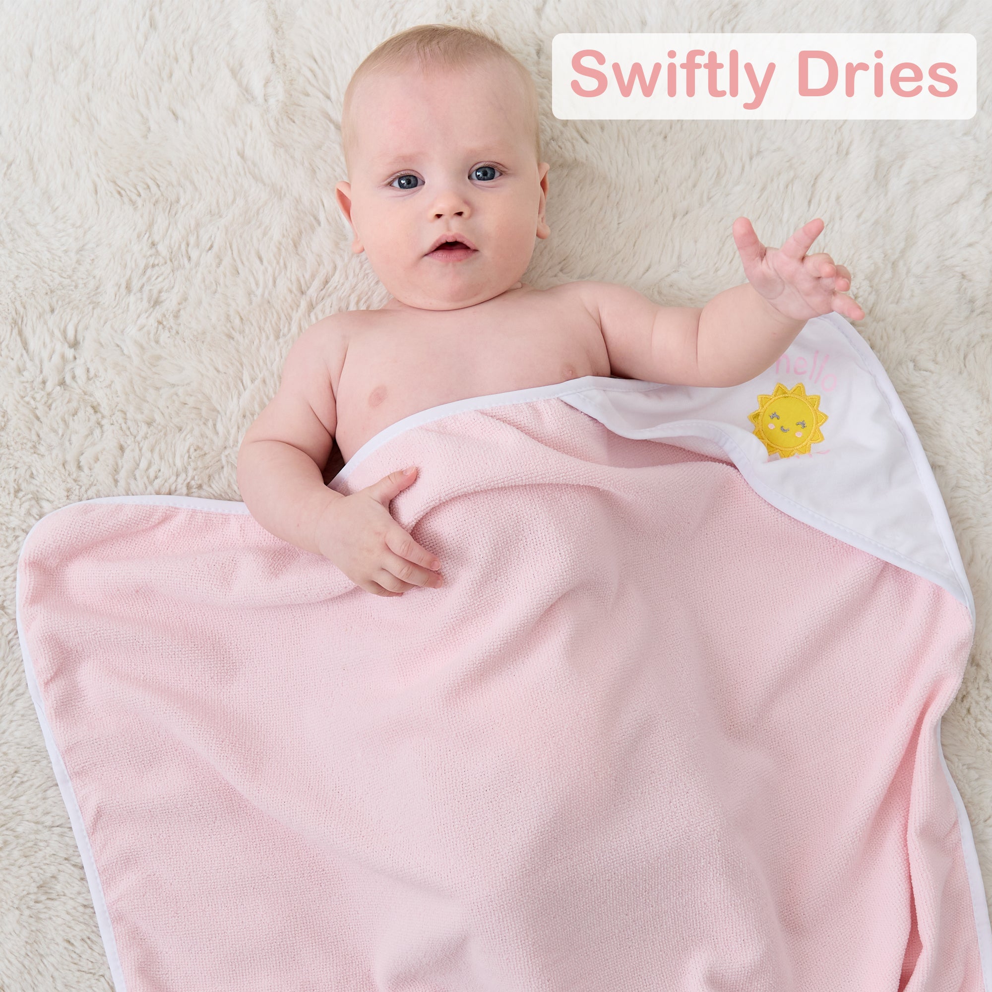 Sunshine Baby Towels and Baby Wash Cloths Set 6-Pack Size 28 x 28 Inch