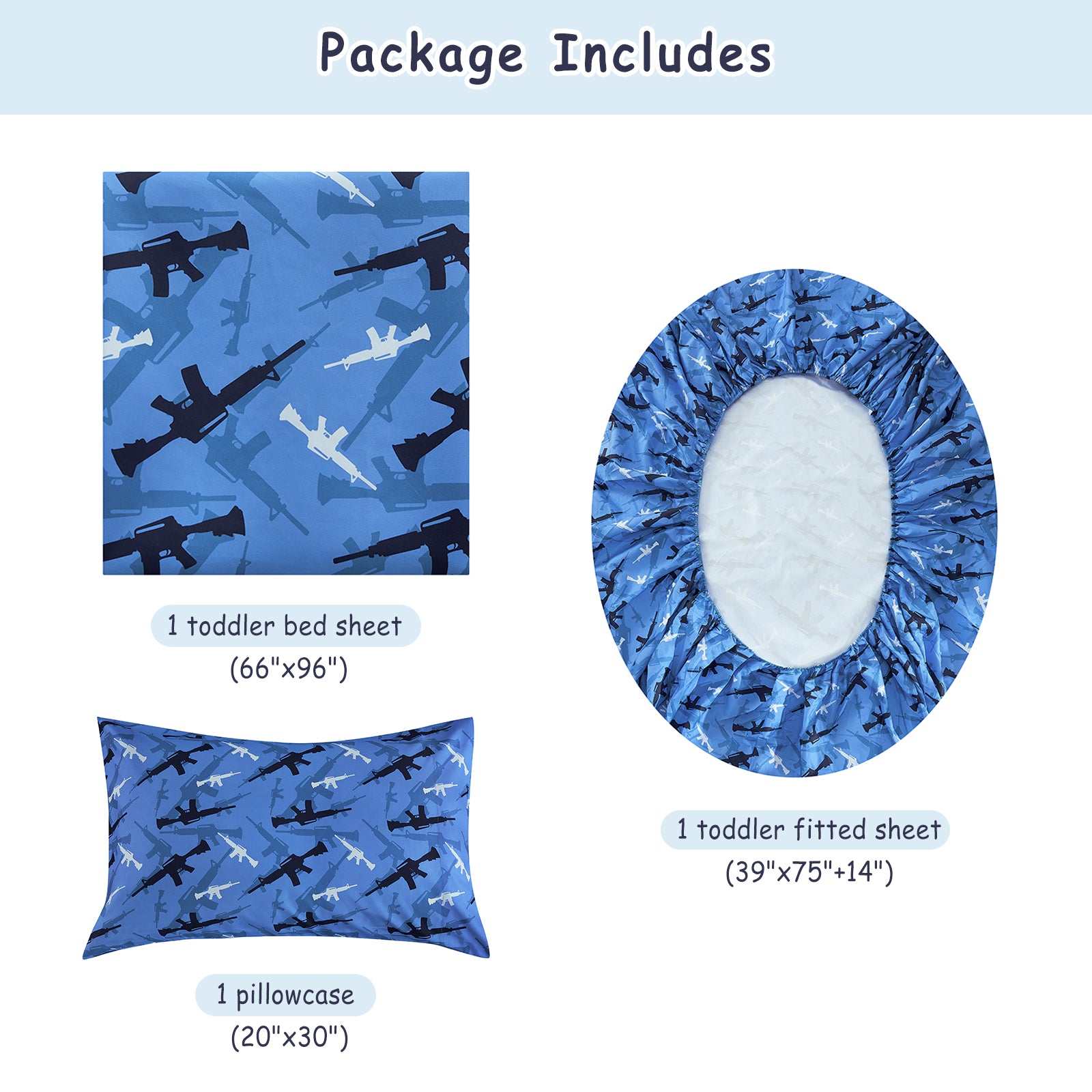 Blue Camouflage Kids Bed Sheet Set