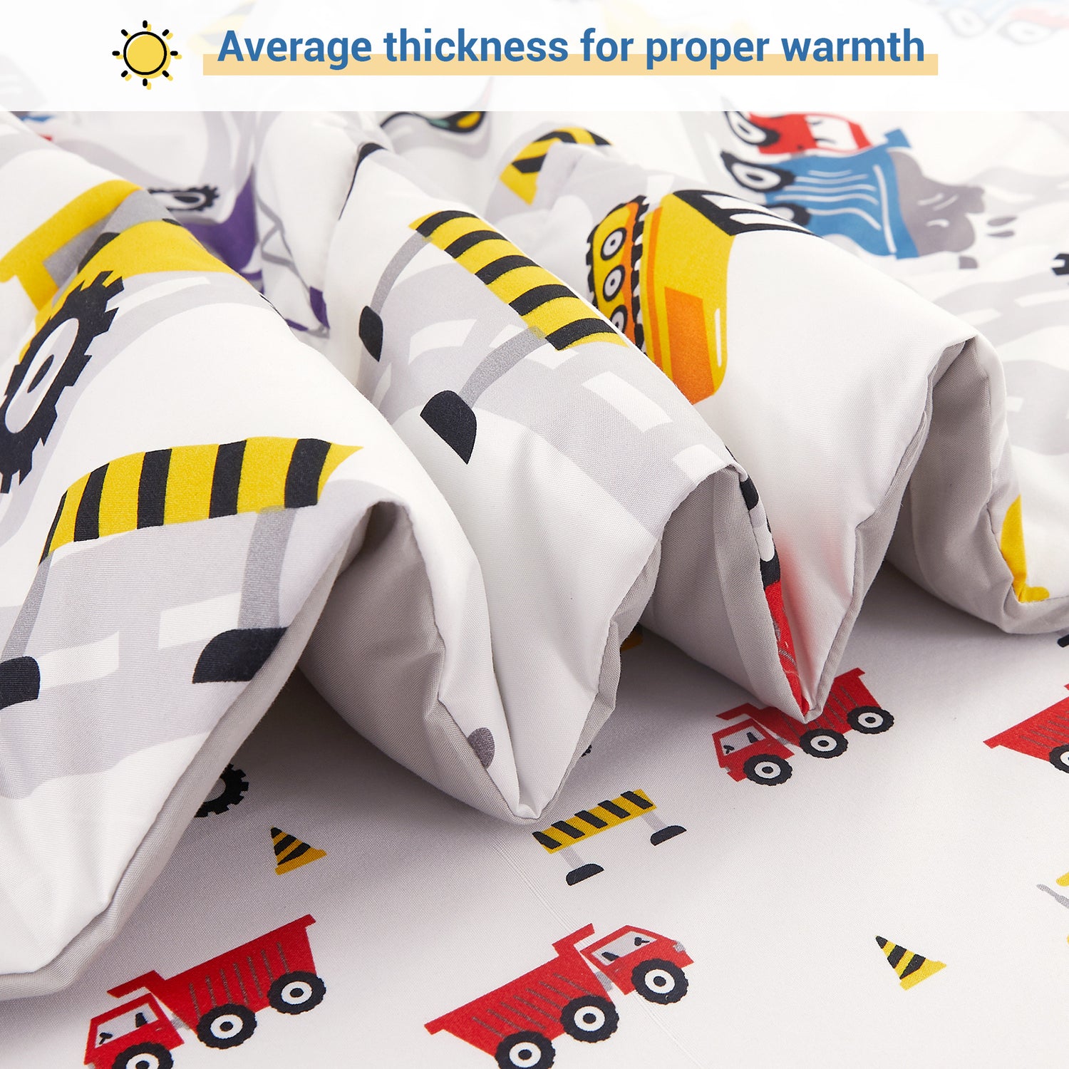 Playful Construction Vehicles bedding Set for Kids