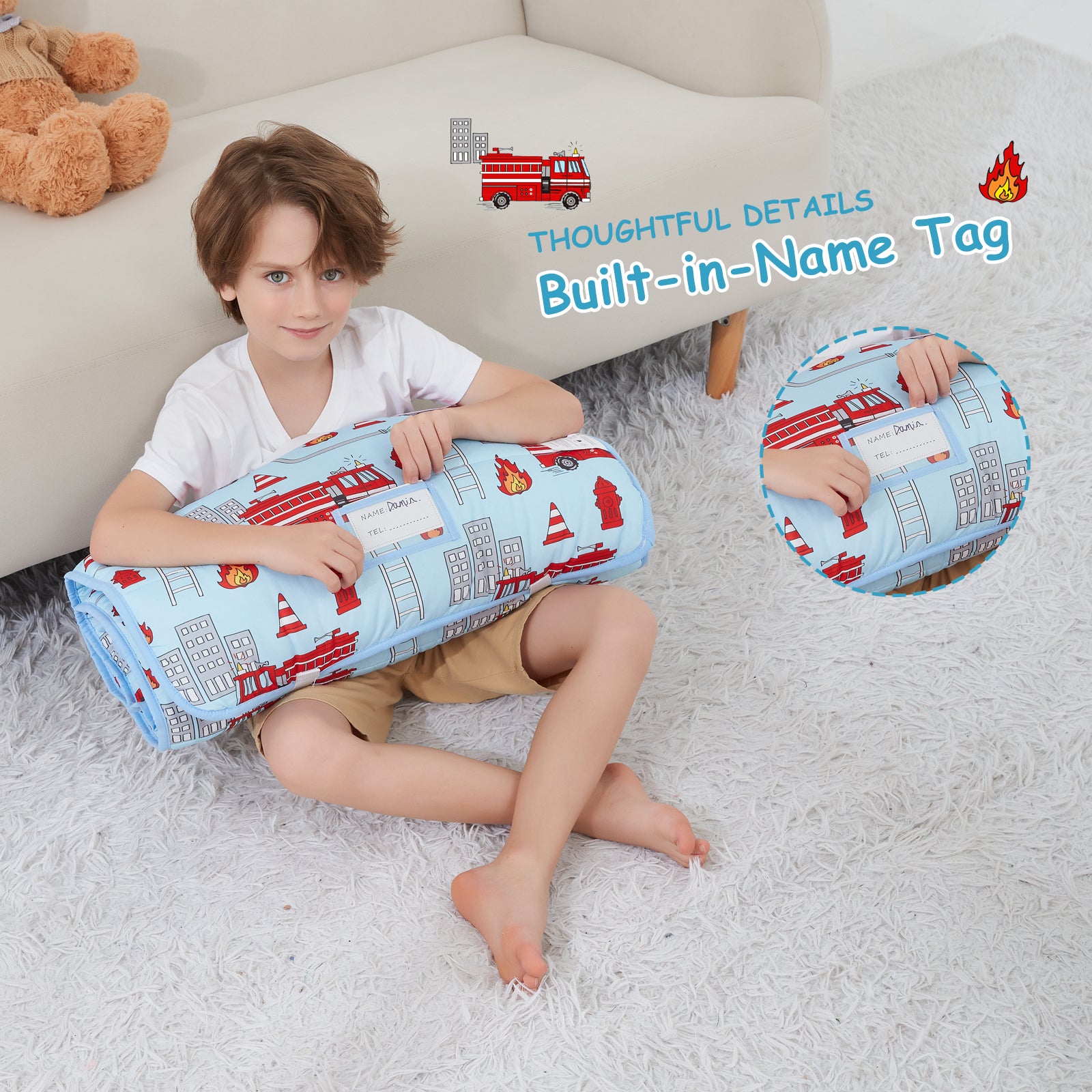 Cozy Comfort Nap Mat - Fire Truck