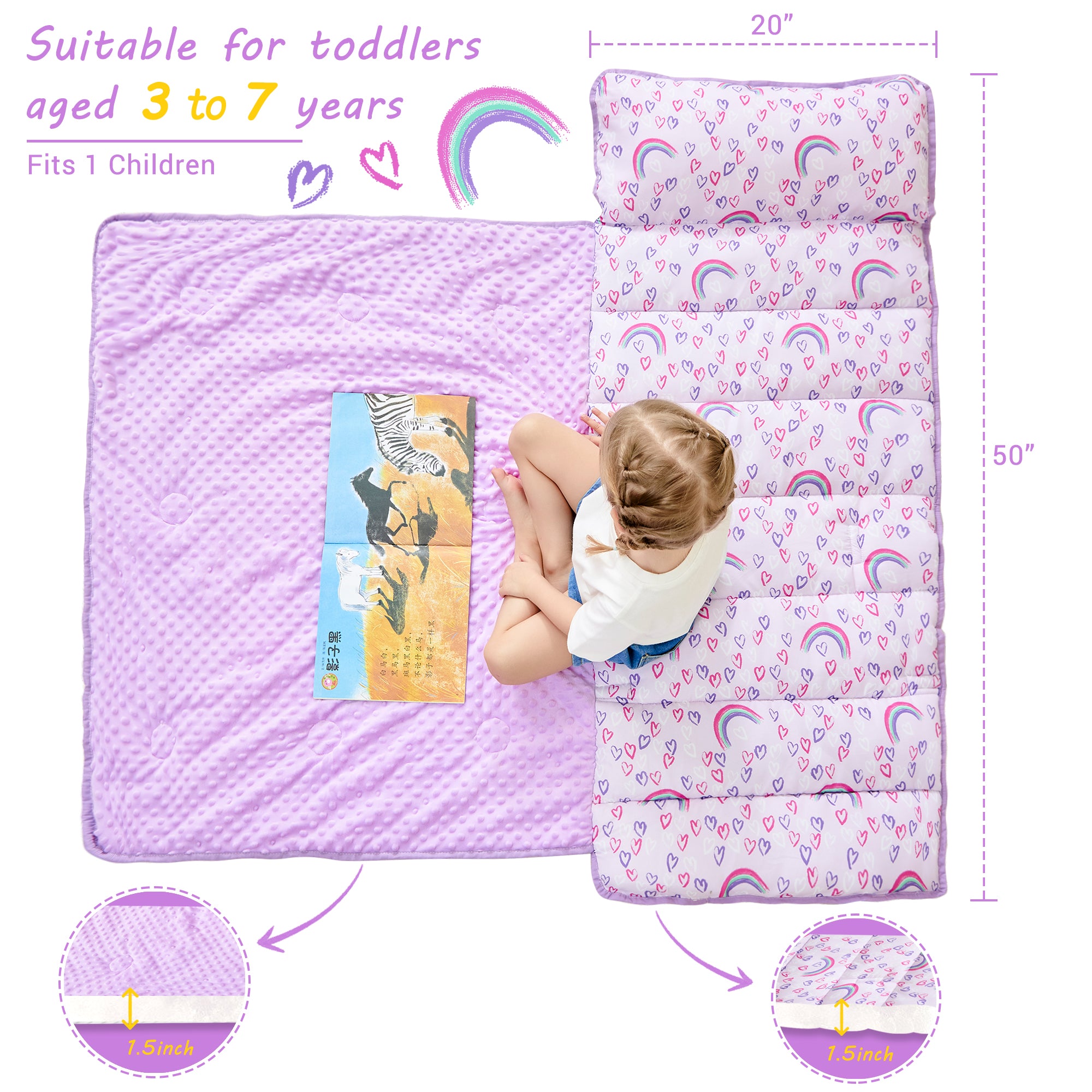 Cozy Comfort Nap Mat - Rainbow