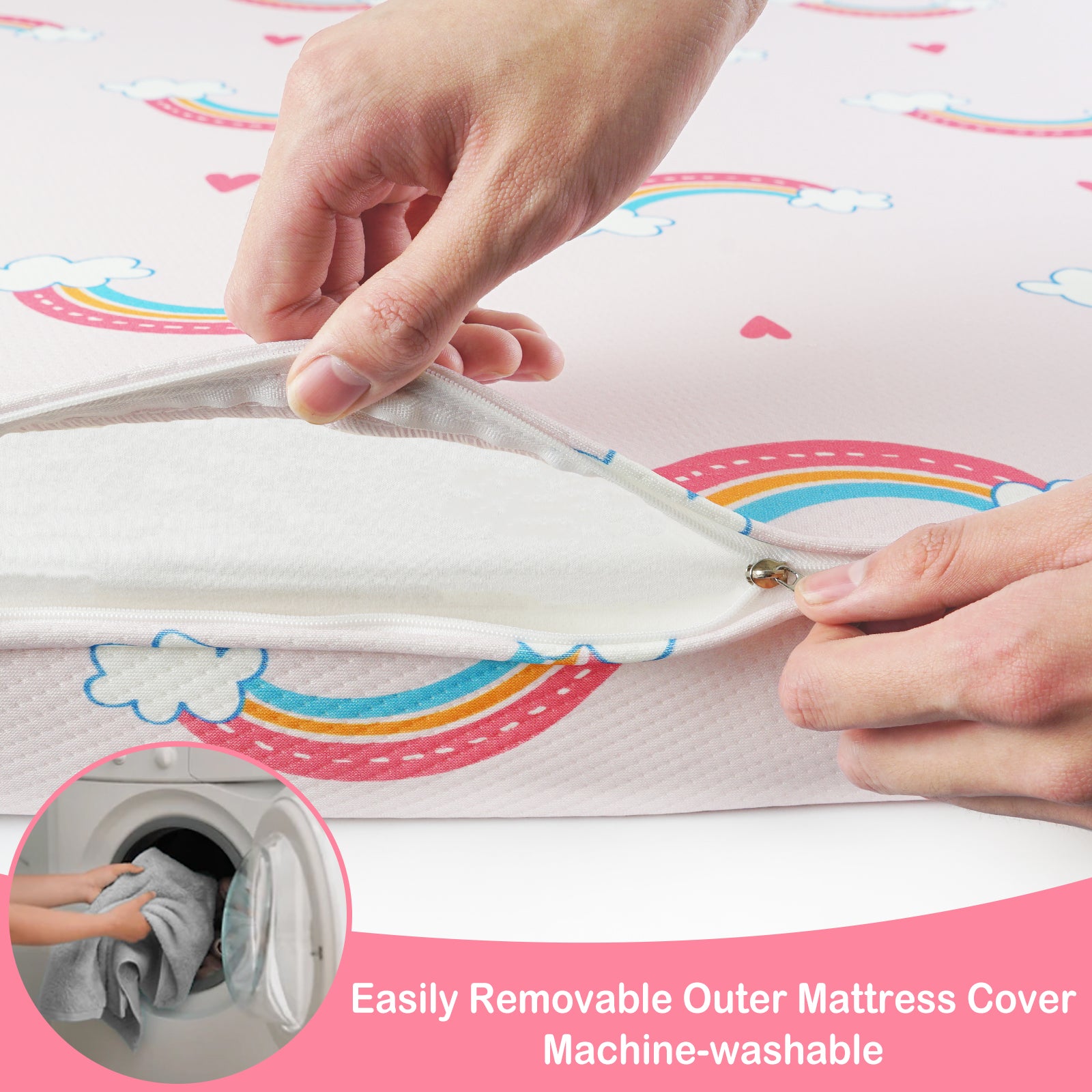 Rainbow Pack and Play Mattress