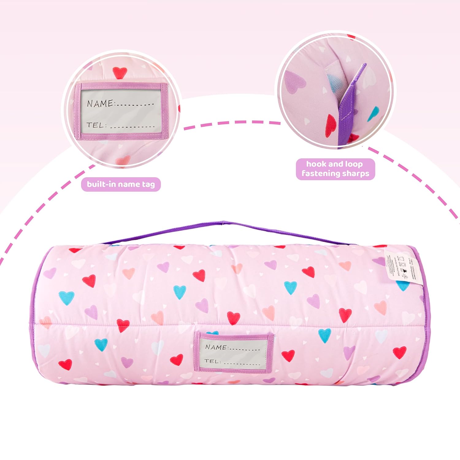 Cozy Comfort Nap Mat - Colorful Hearts