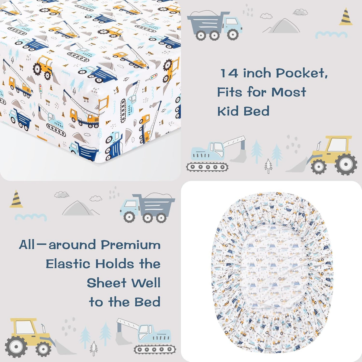 Car Party Adventure Kids Bed Sheet Set Deep Pocket Double Brushed Microfiber