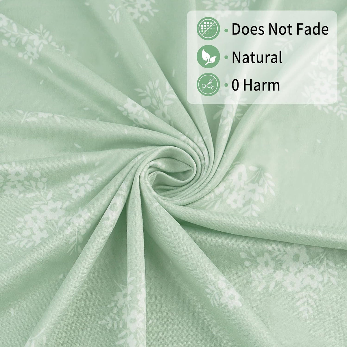 Light Green Floral 2-Pack Jersey Swaddle Blankets, 40 x 30 in