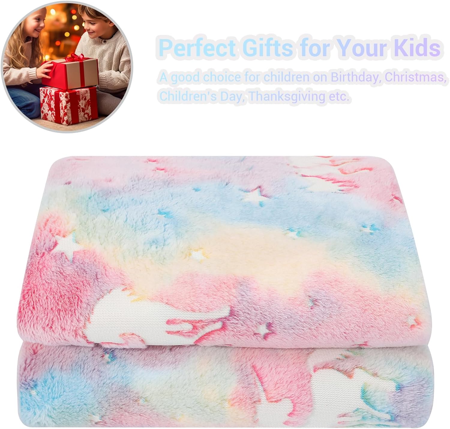 Glow Unicorn Parade Kids Throw Blanket