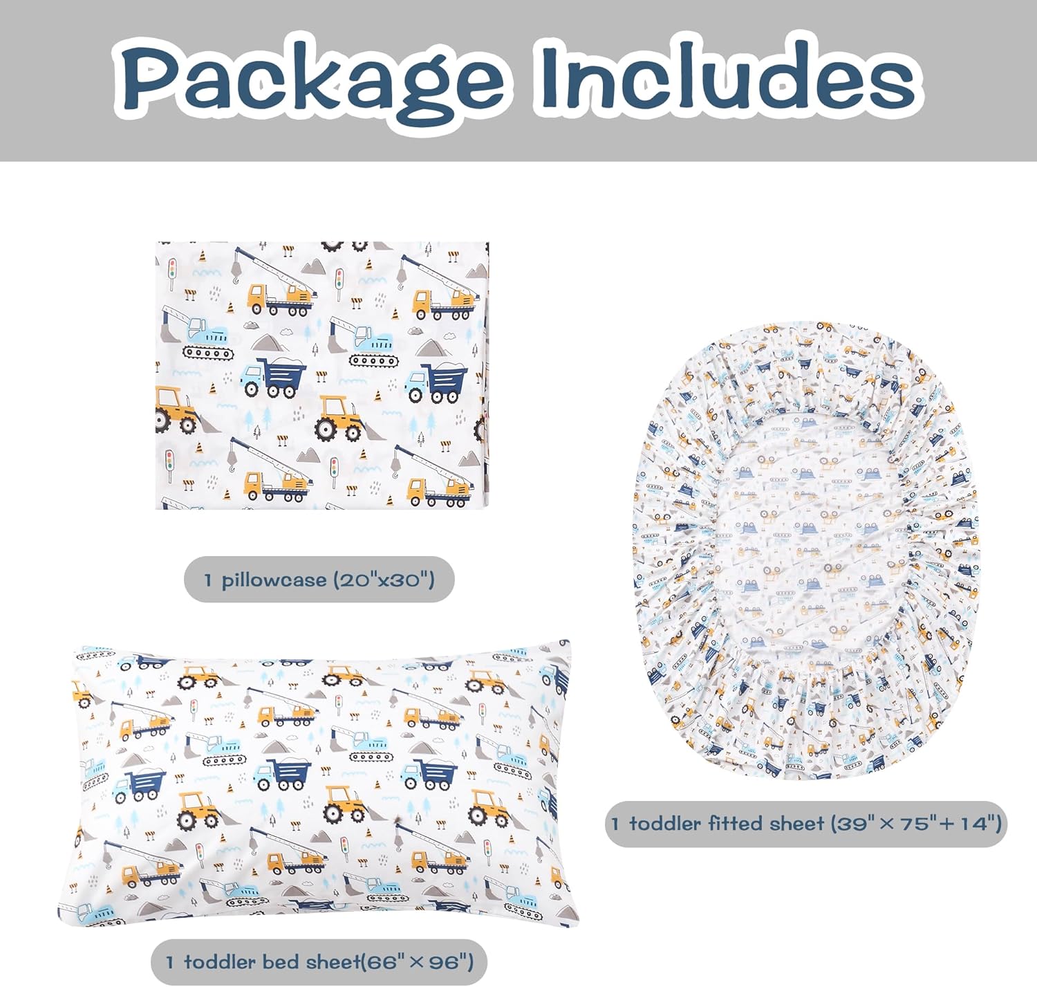 Parure de draps 3 pièces pour enfant, motif aventure en voiture, taille double