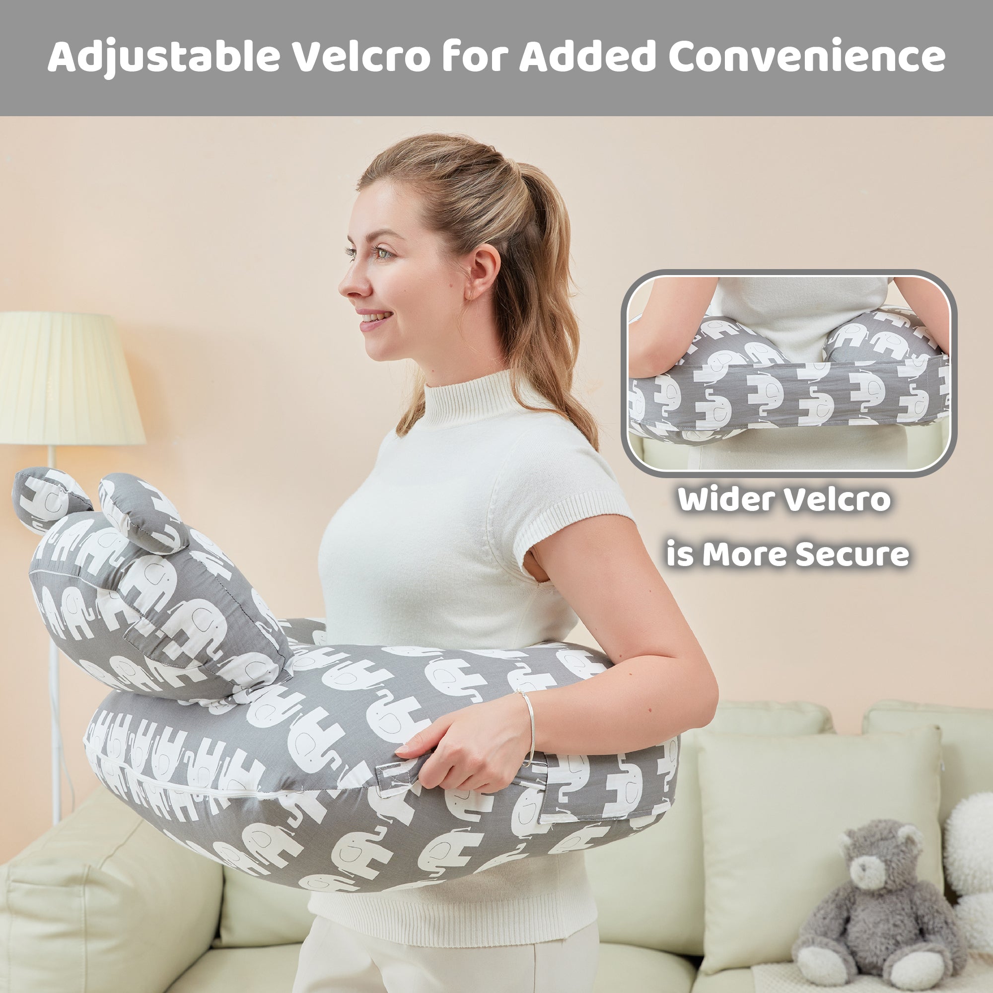 Elephant Nursing Pillow for Breastfeeding for Mom Support