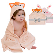 (Fox & Rabbit) 2 Pack Cotton Hooded Baby Towels, Extra Thick and Absorbent, 32" * 32"