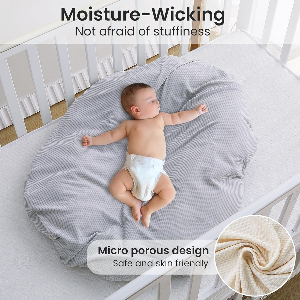 Grey & Khaki 2-Pack Jersey Swaddle Blankets, 40 x 30 in