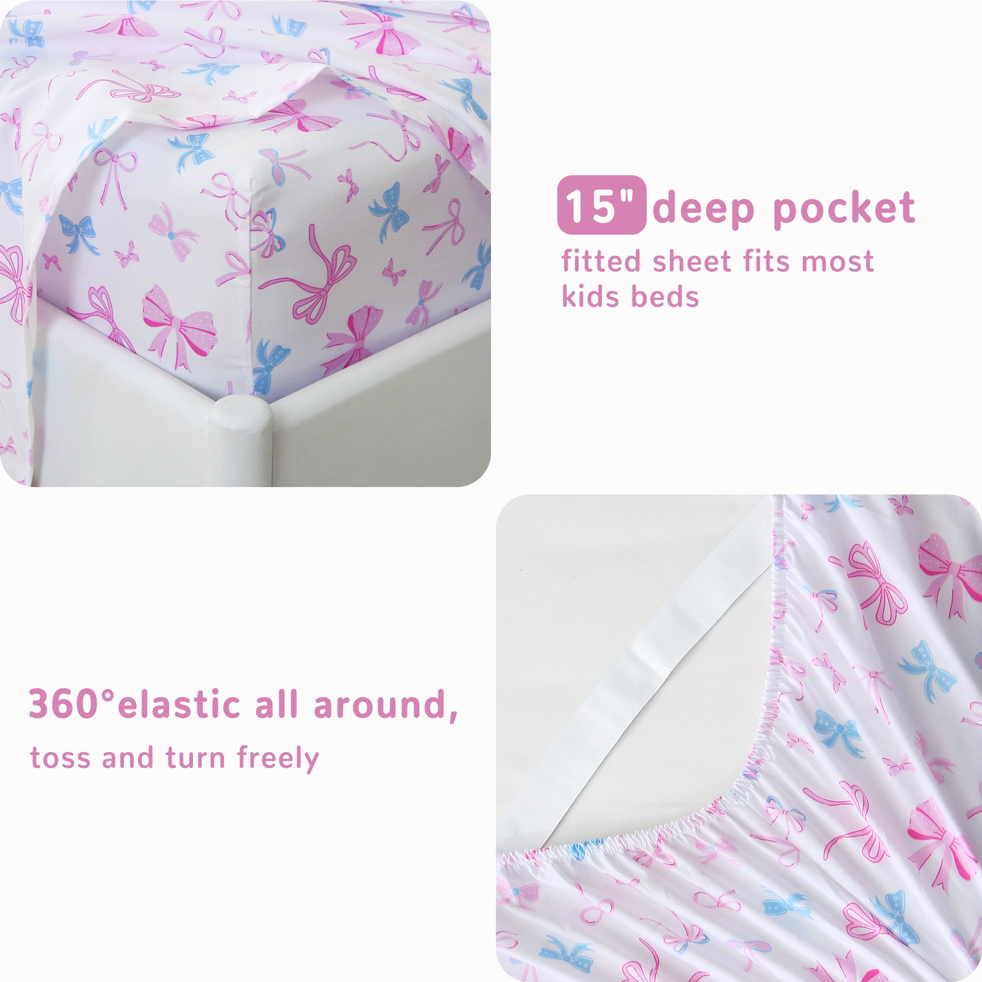 Bow - tastic Party 3/4 PCs TWIN/Full Bed Sheet