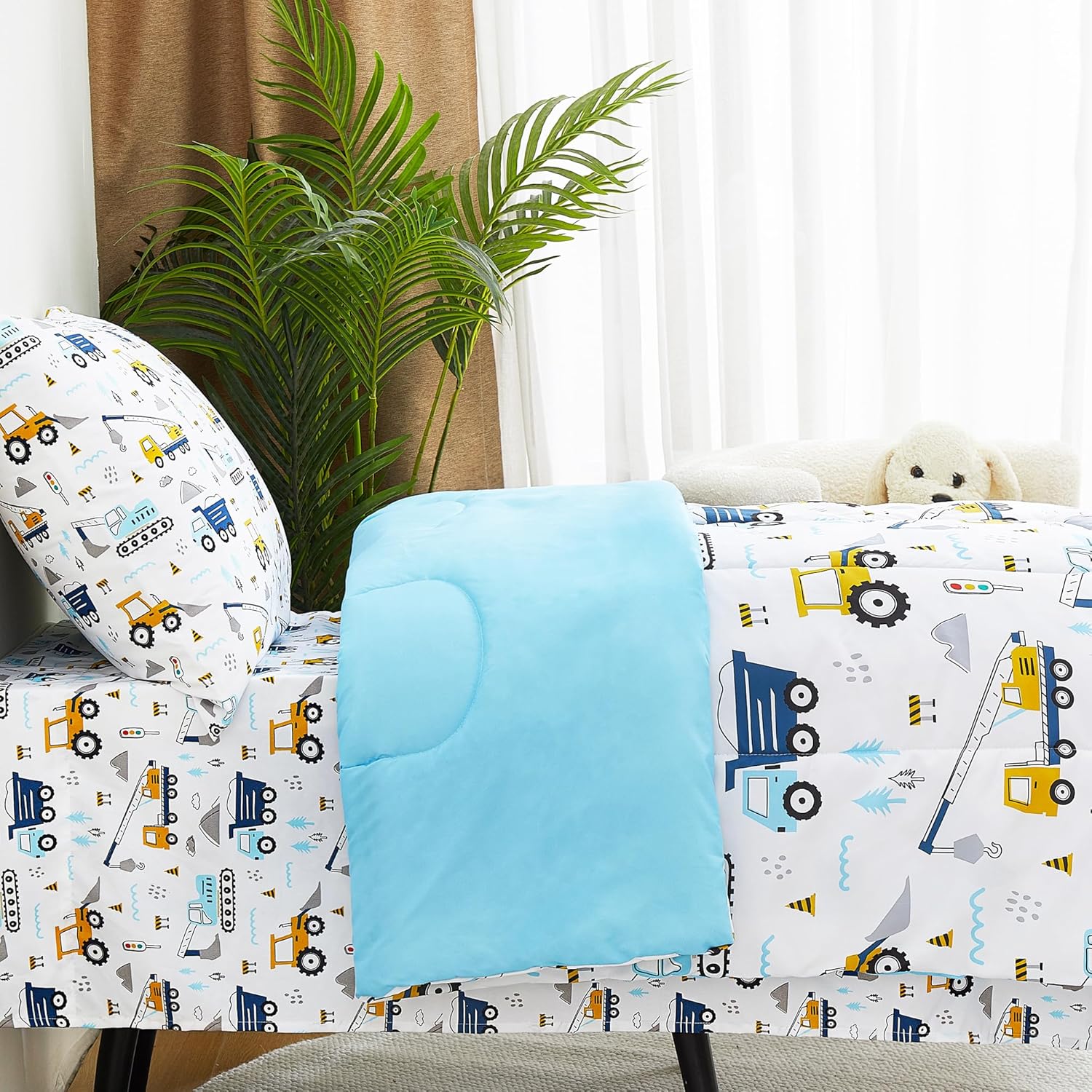 Construction Truck Toddler comforter Set– 4 Piece
