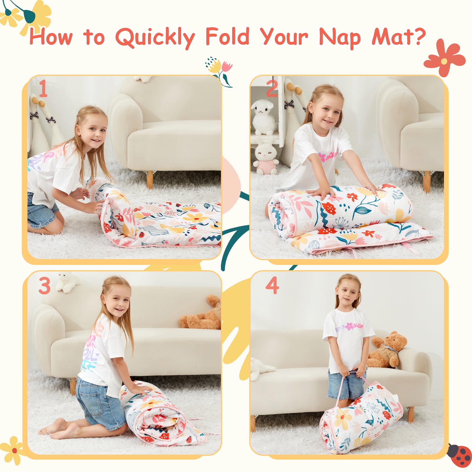 Cozy Comfort Nap Mat - Flower