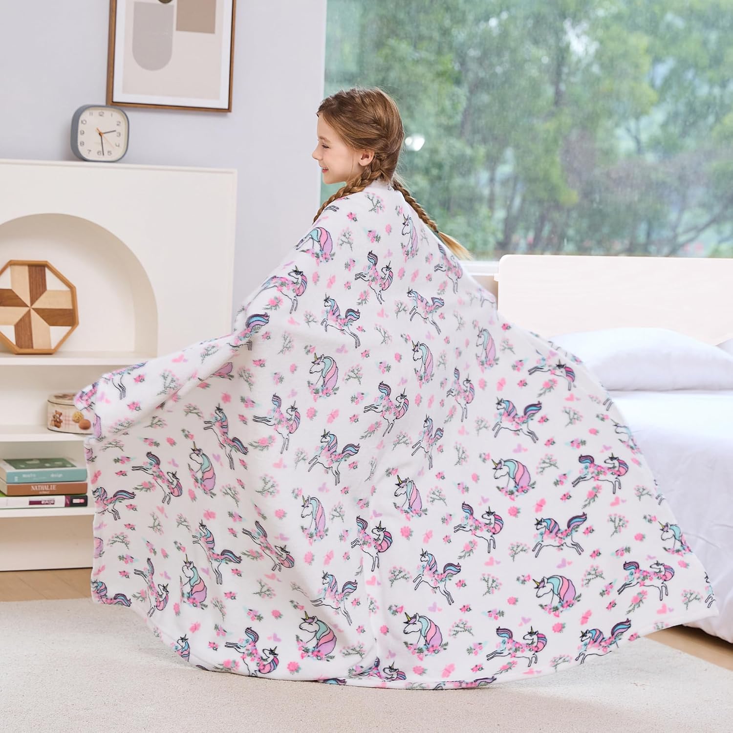 Unicorn Parade Kids Throw Blanket