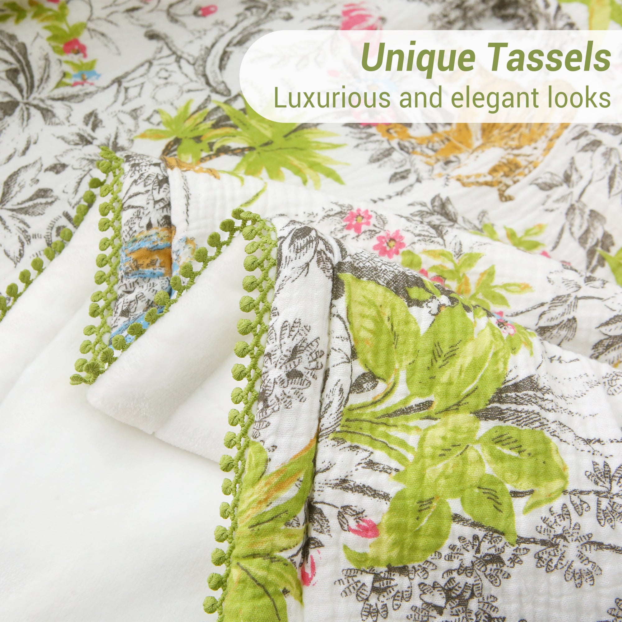 Tiger Yanina Throw Blanket Reversible Muslin Blankets 50x70 inch