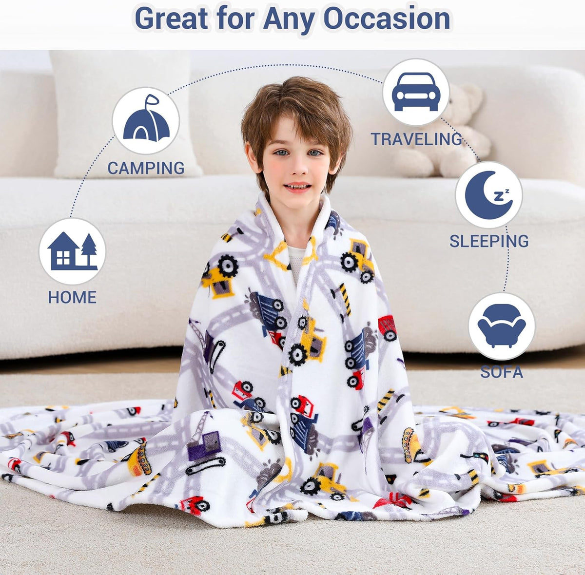 Car Party Adventure Kids Throw Blanket