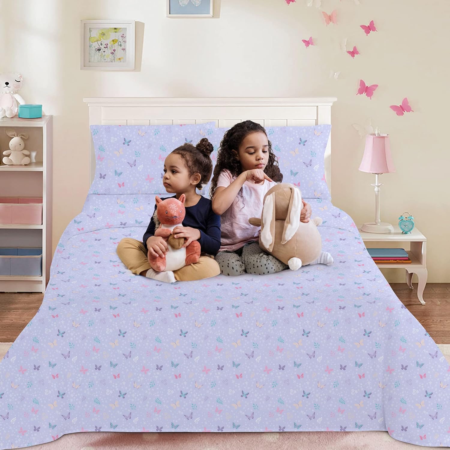 Butterfly Floral Kids Bed Sheet Set