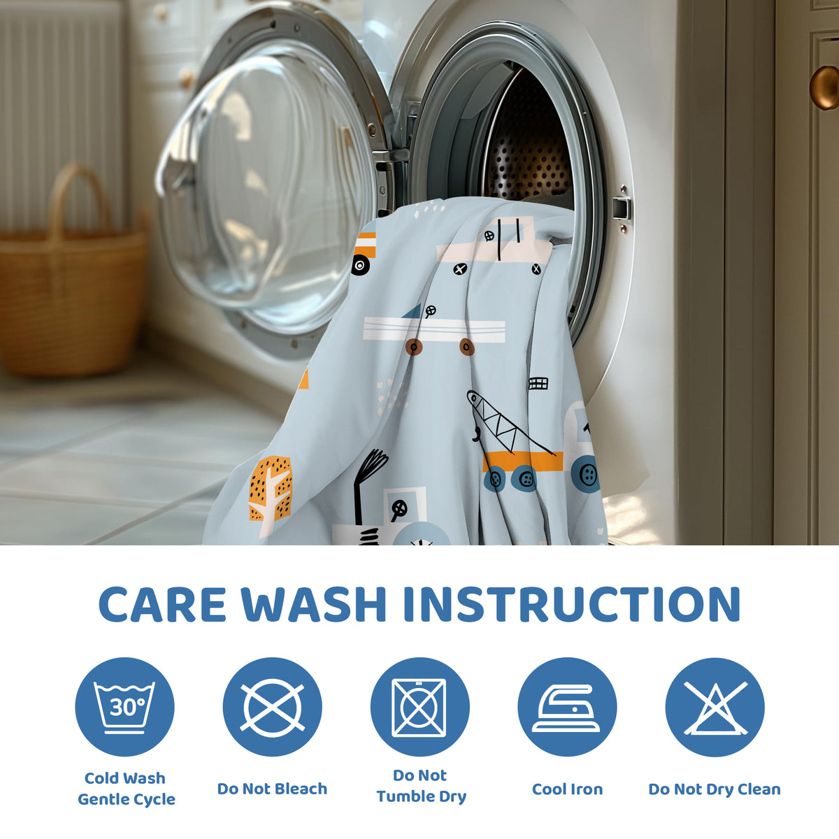 Blue Truck Kids Bed Sheet Set Deep Pocket Double Brushed Microfiber