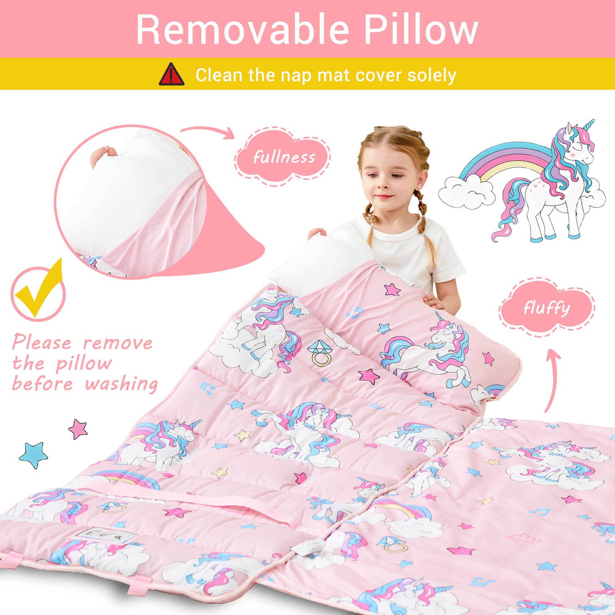 Cozy Comfort Nap Mat - Pink Unicorn