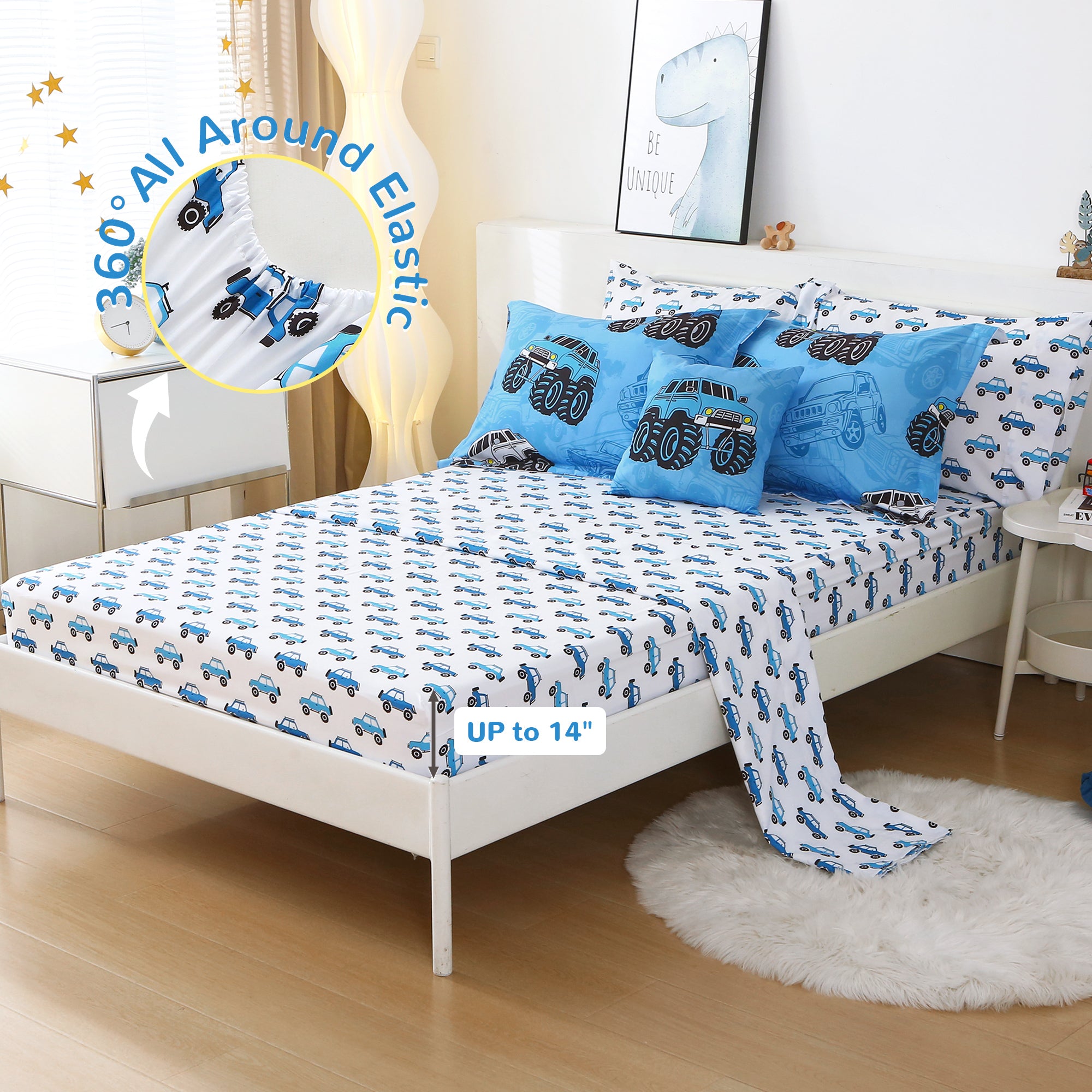 Jeep Blue Kids Comforter Sets– 6 or 8 Piece Options