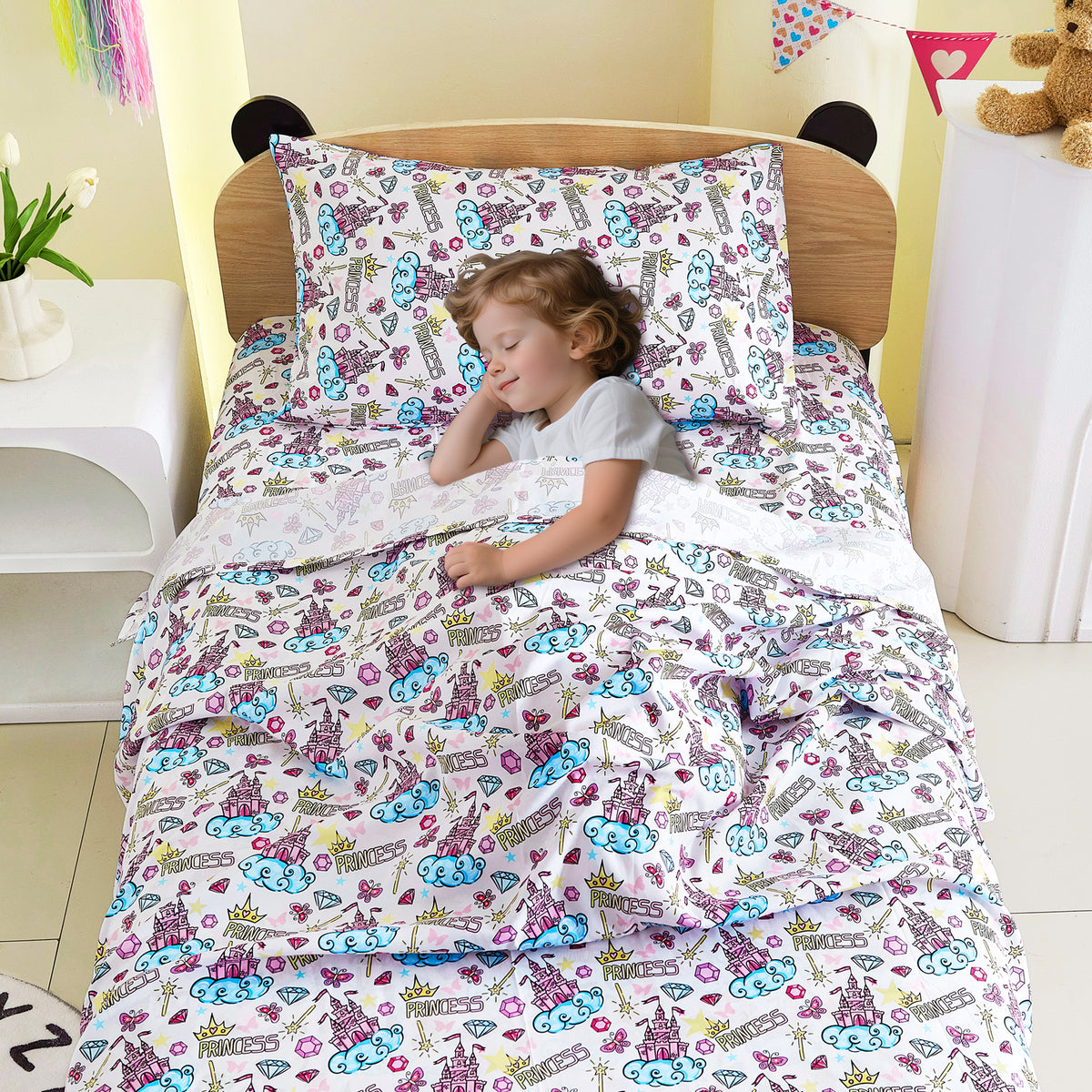 Castle Diamond Kids Microfiber Bed Sheet Set Deep Pocket Soft & Breathable