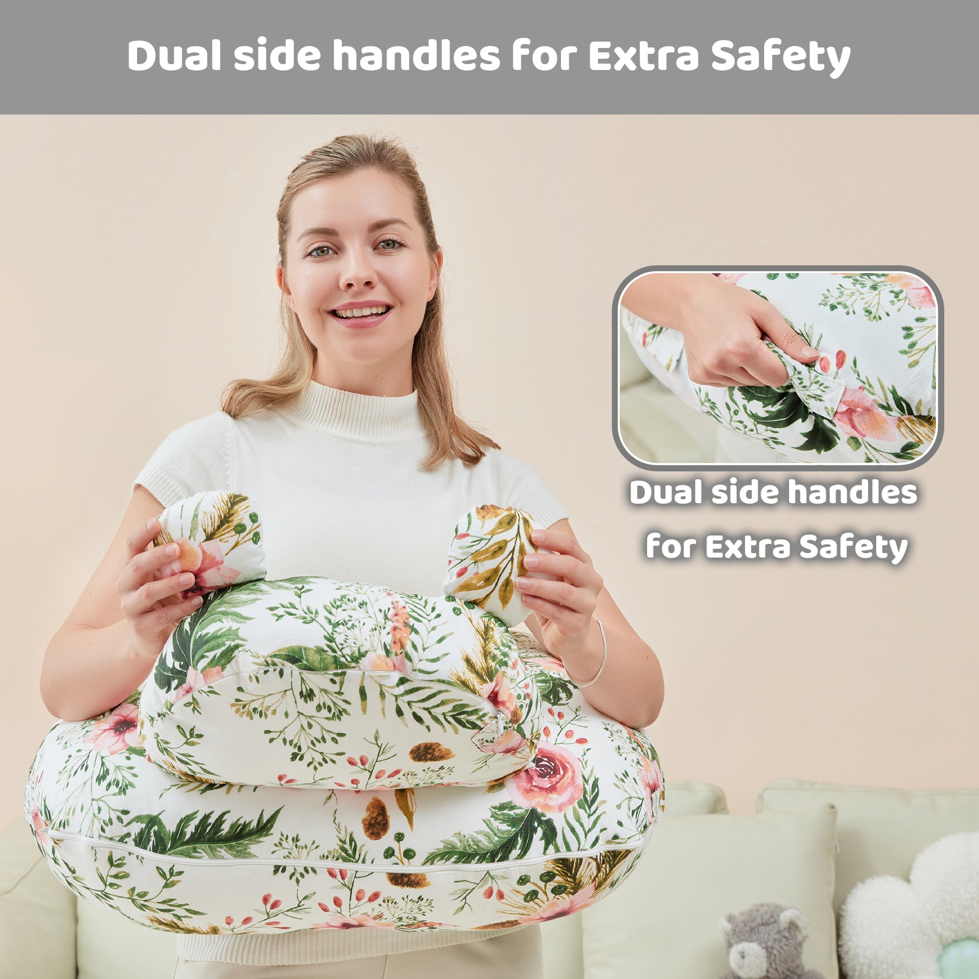 Rose Nursing Pillow for Breastfeeding for Mom Support
