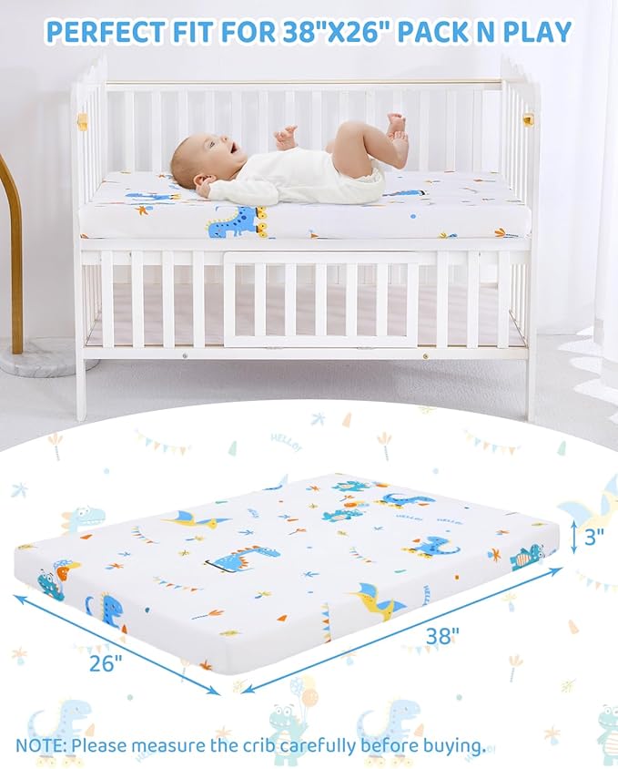Dinosaur Pack and Play Mattress