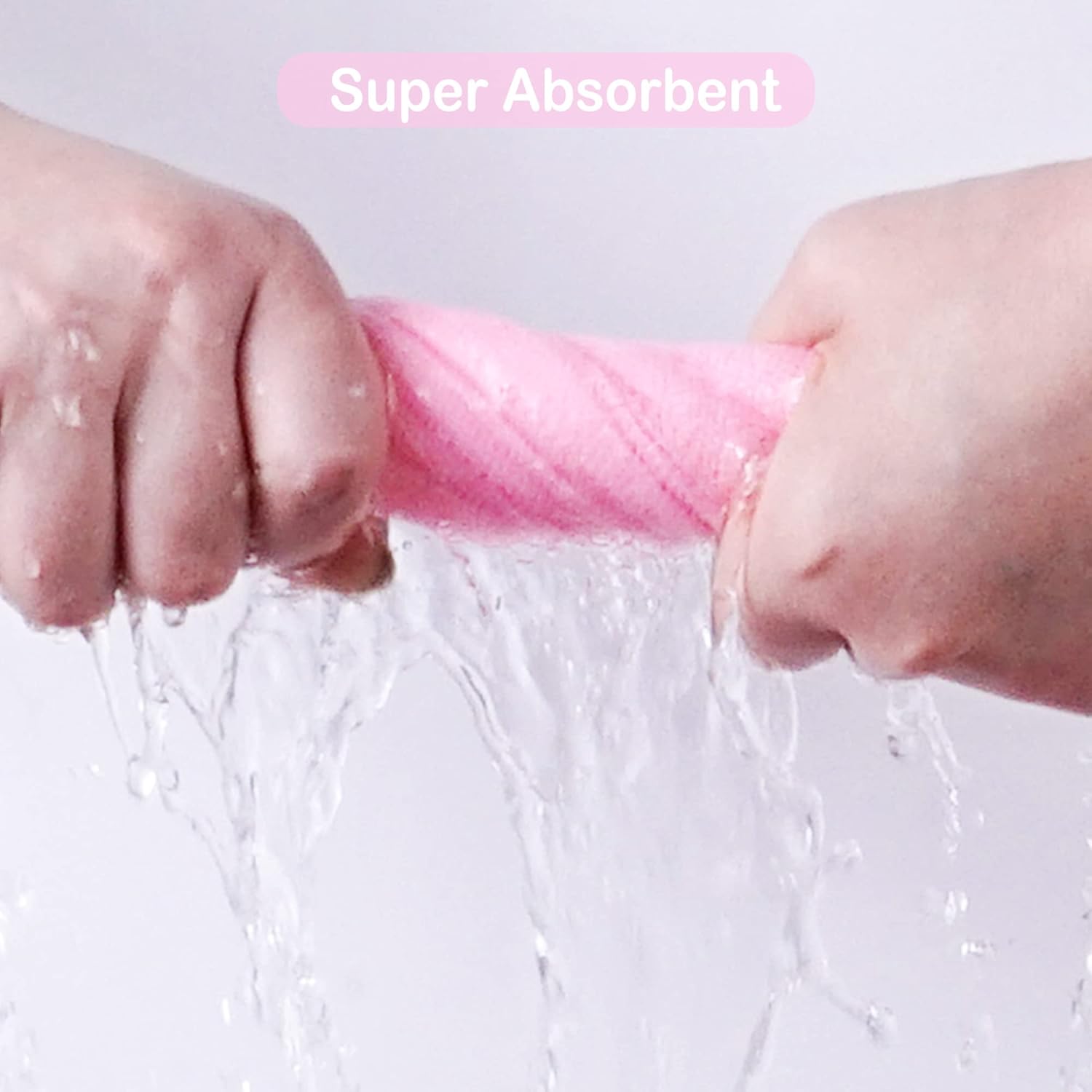 Pink Elephant Baby Hooded Towel and Washcloth Set 6-Pack Size 30 x 26 Inch