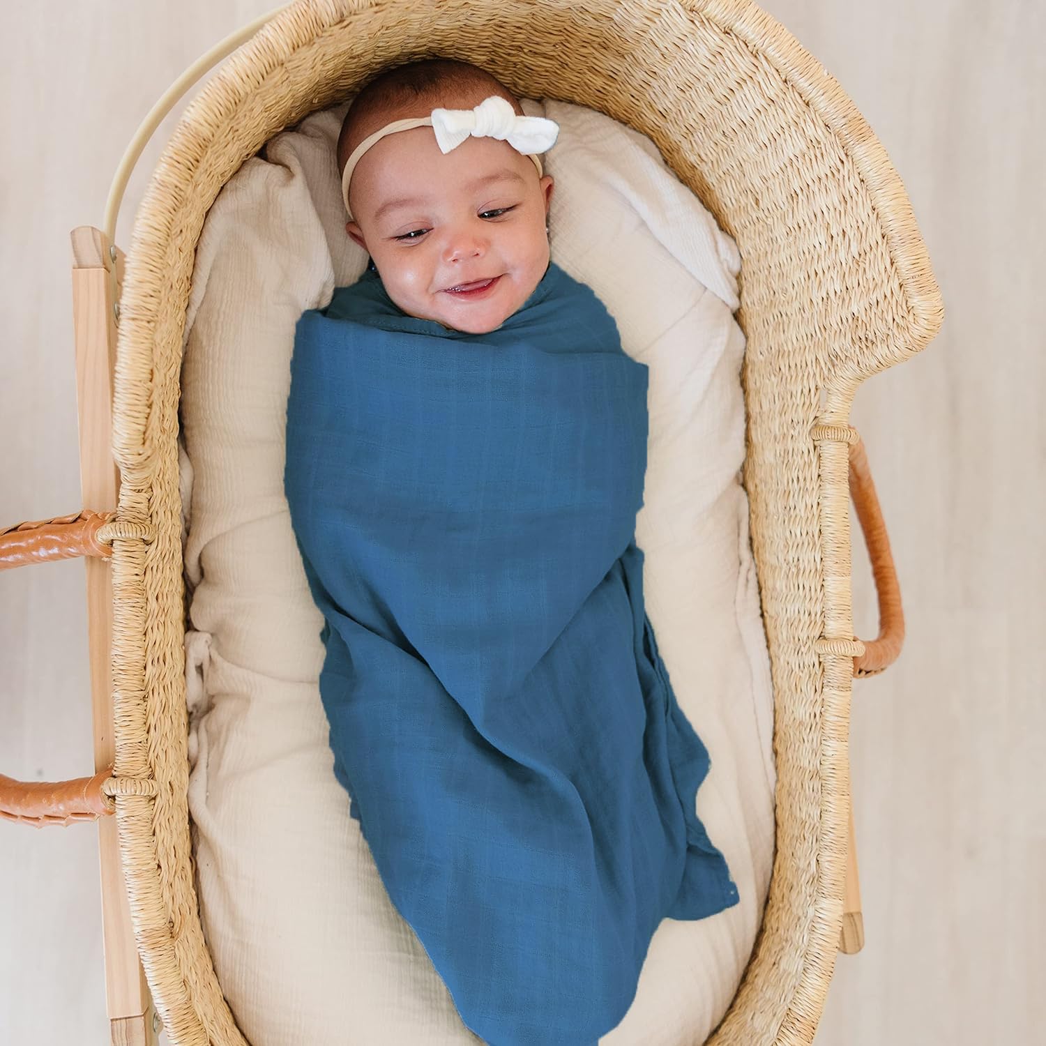 Muslin Swaddle Blankets, Breathable and Skin-Friendly Baby Receiving Blankets, 2-Pack Sun, 47 x 47 inches