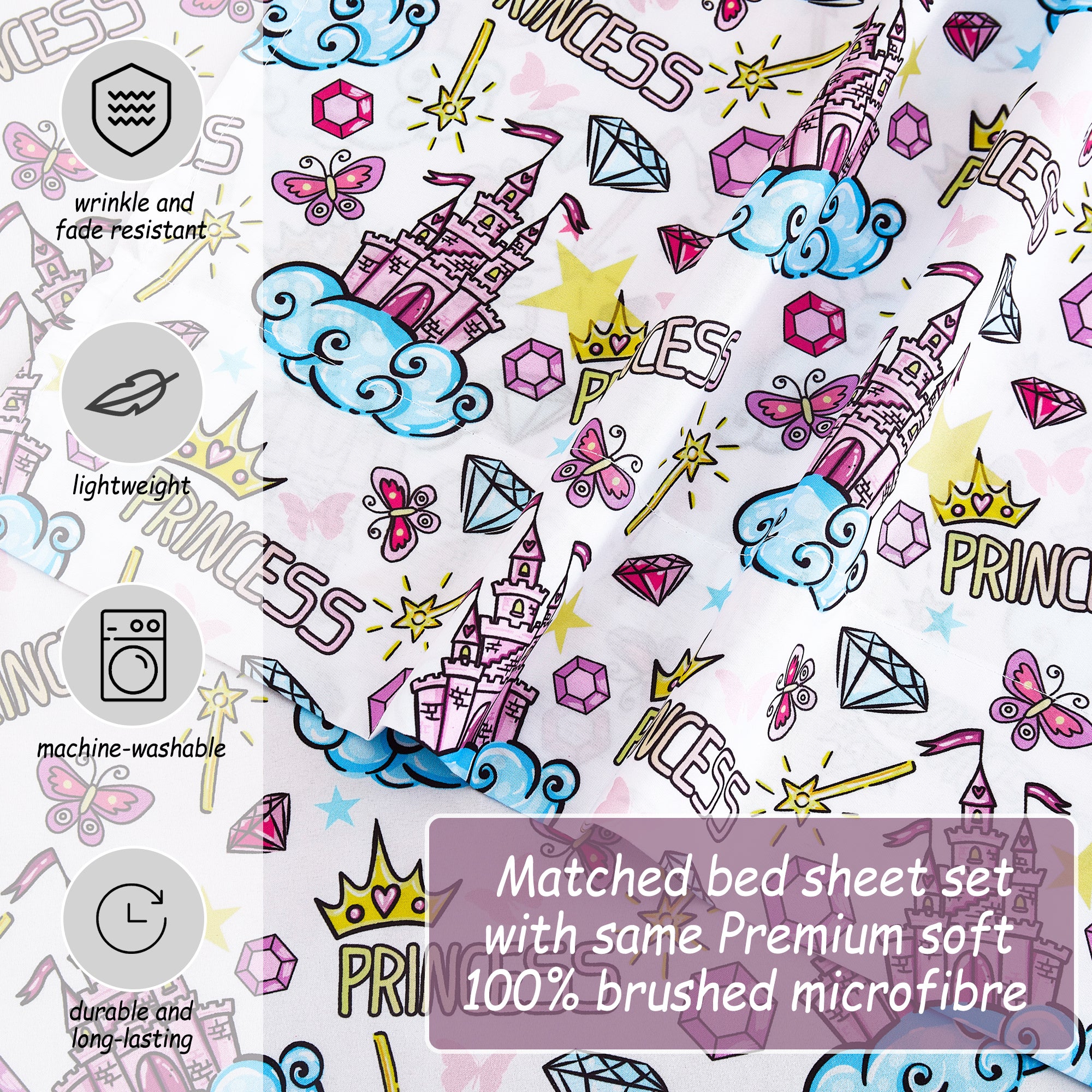 Castle Diamond Kids Bed Sheet Set