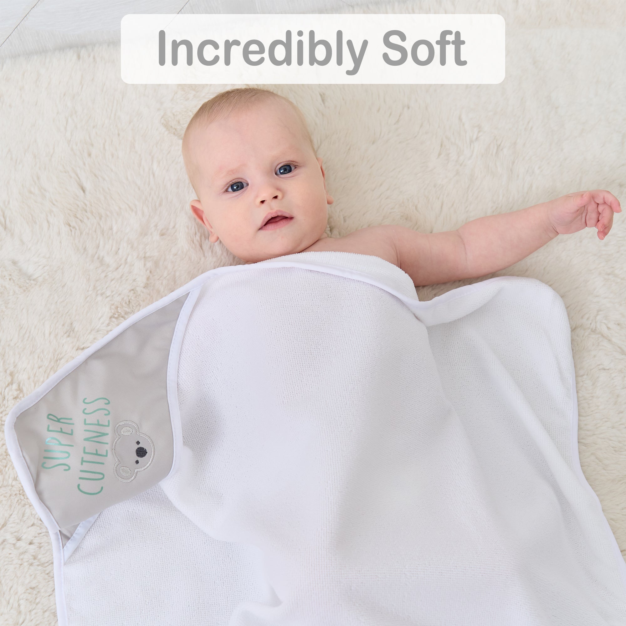 Grey Koala Baby Towels and Baby Wash Cloths Set 6-Pack Size 28 x 28 Inch