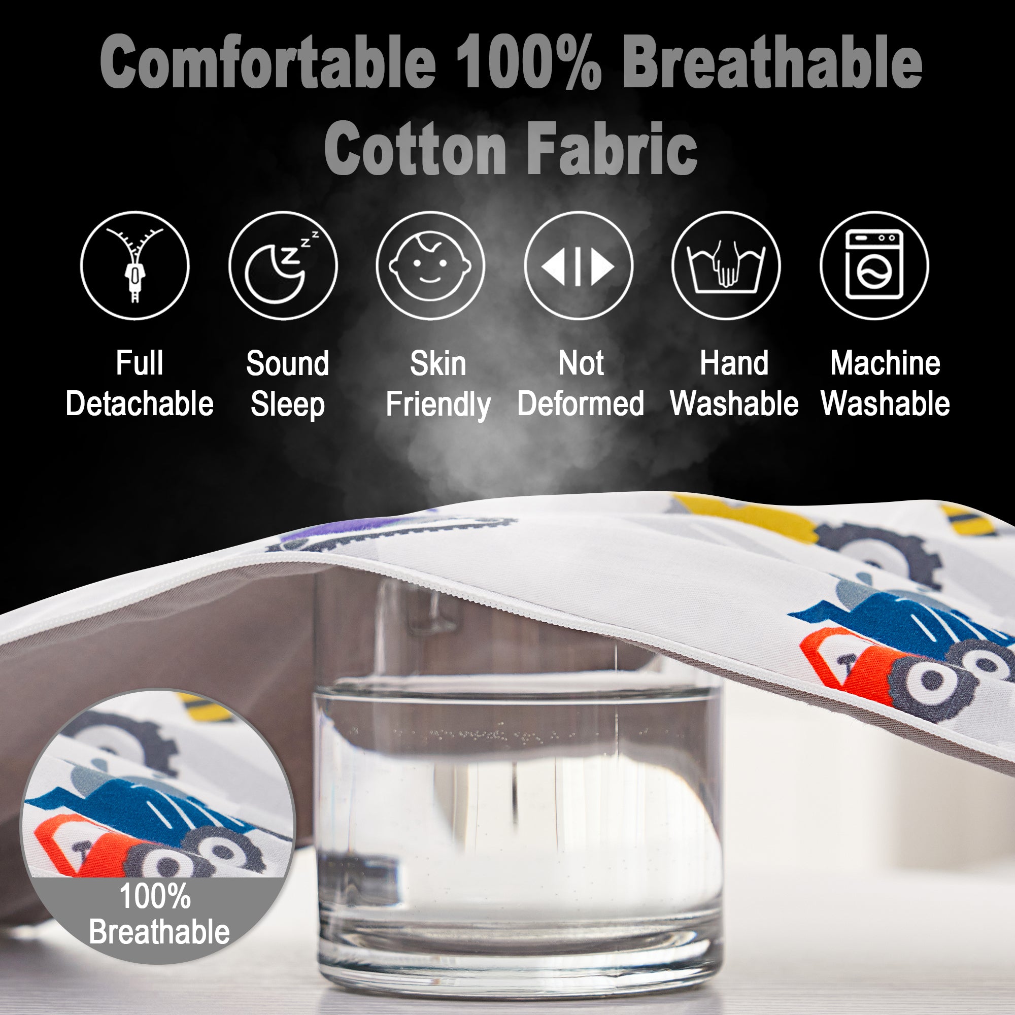 Truck Baby Lounger - Baby Nest Co Sleeper for Baby Bed, Soft & Breathable Portable Cotton Newborn Lounger Nest for Crib Bassinet