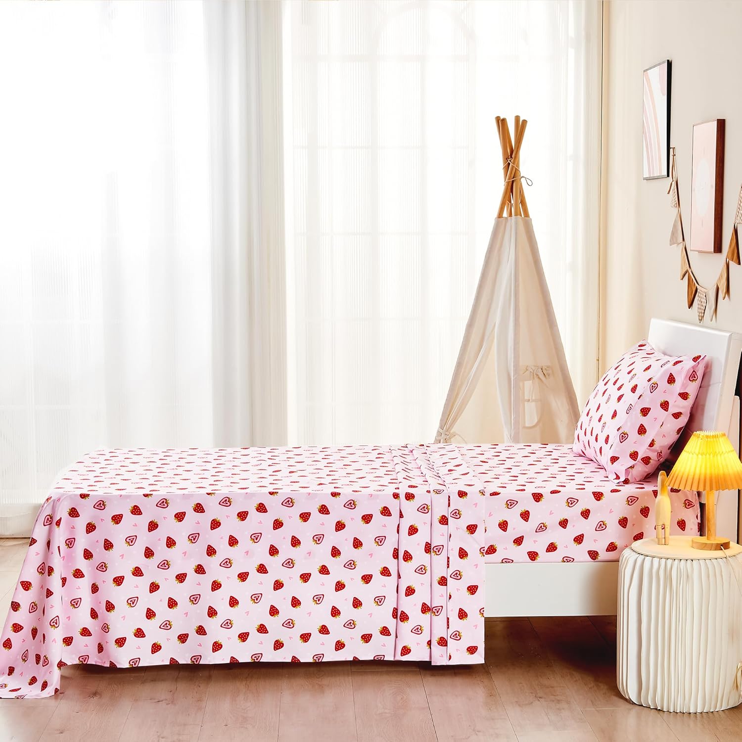 Dreamy Strawberry 3 Pcs Kids Twin Size Sheet Set