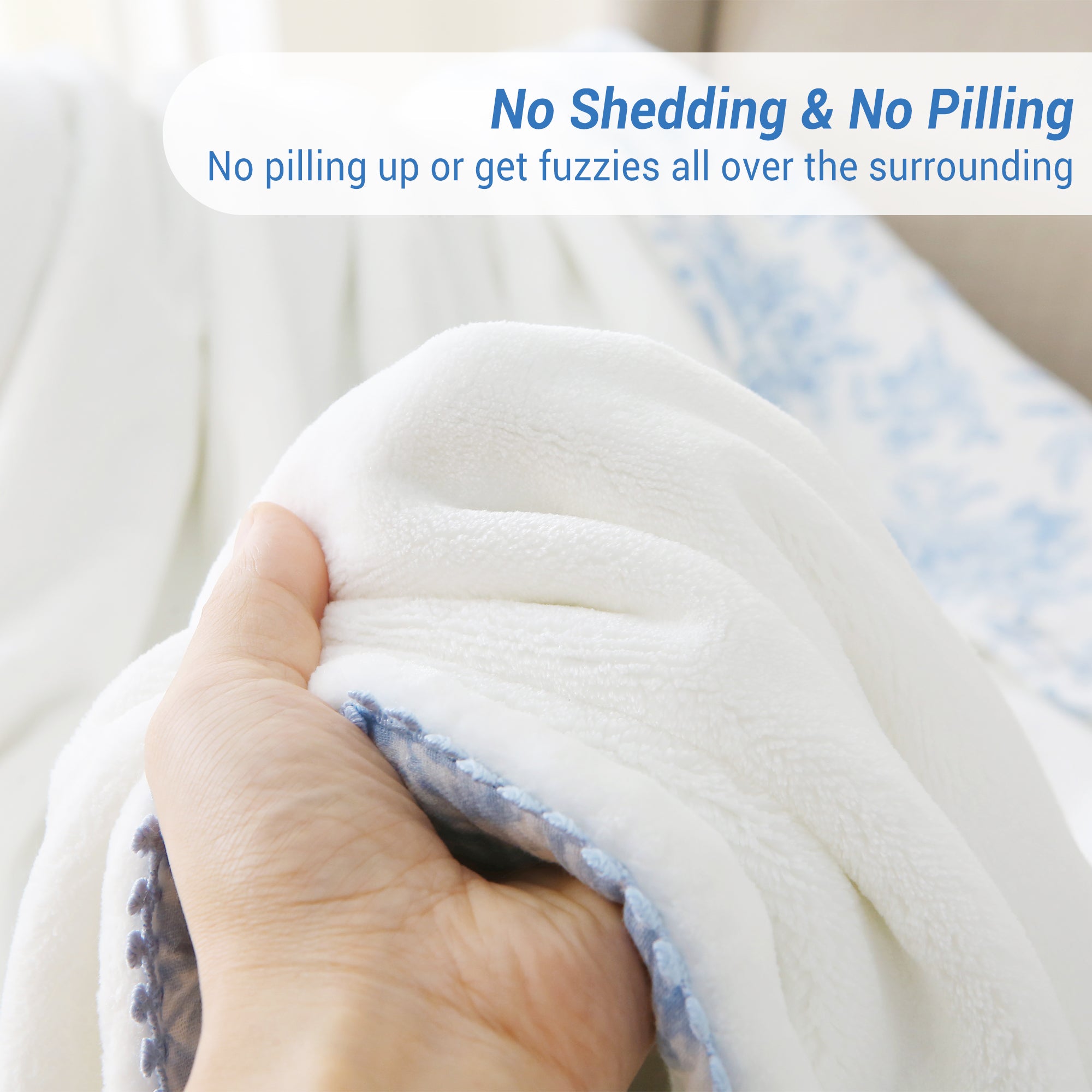 Blue Nerrah Throw Blanket Reversible Muslin Blankets 50x70 inch