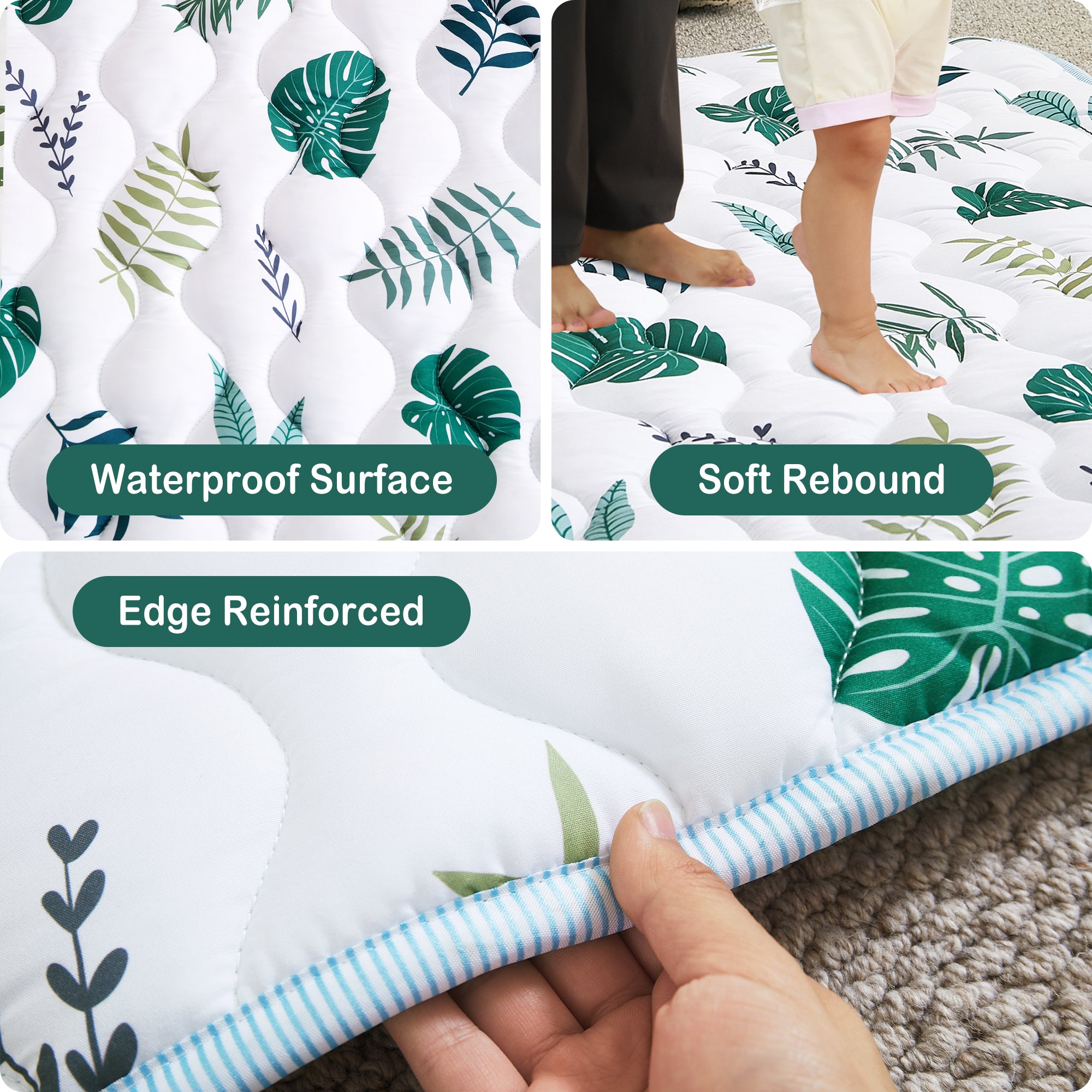 Green Leaf Baby Play Mat 50 x 50