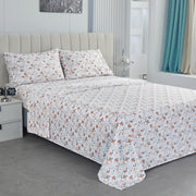 Warm Rust Blossom Bed Sheet Set Deep Pocket Double Brushed Microfiber