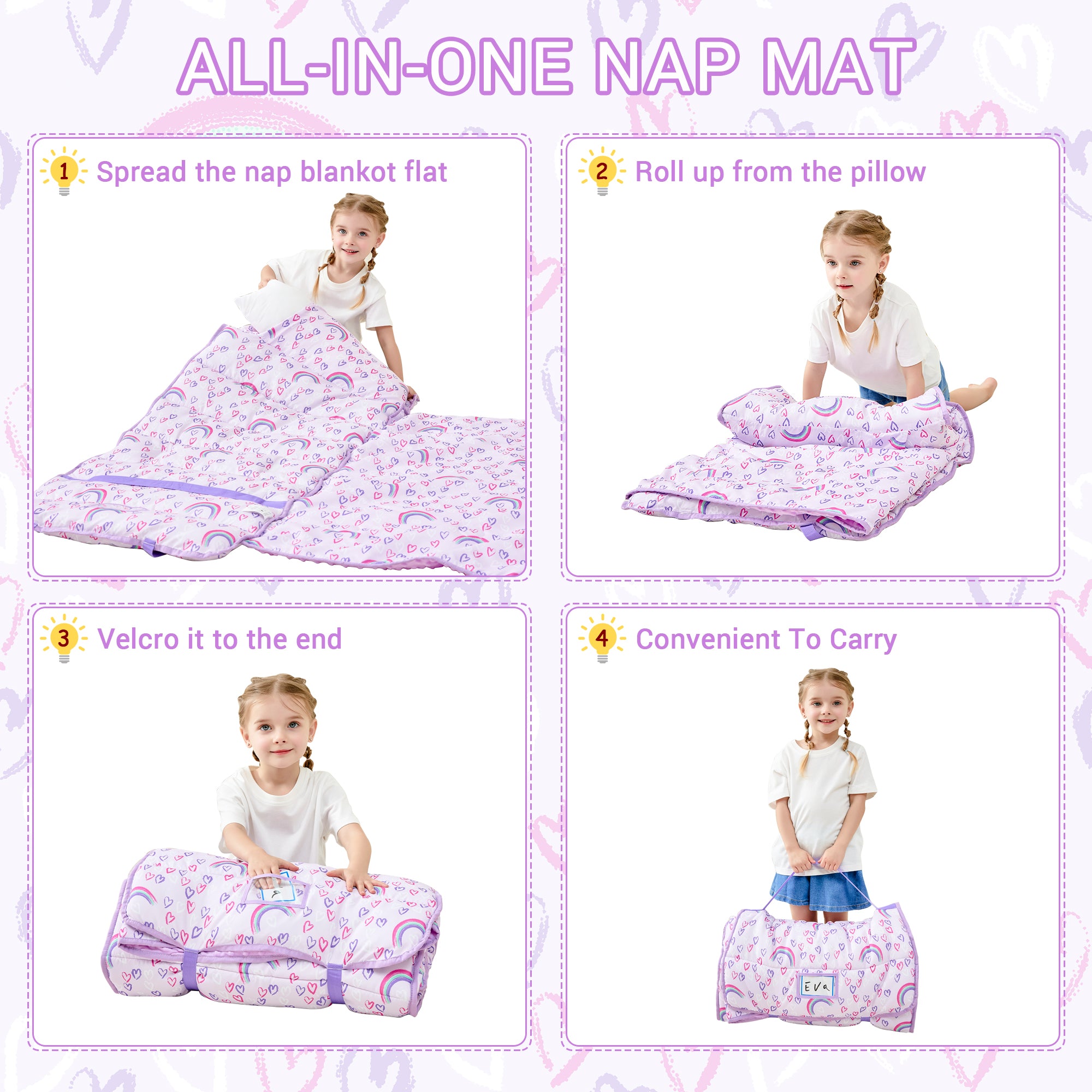 Cozy Comfort Nap Mat - Rainbow